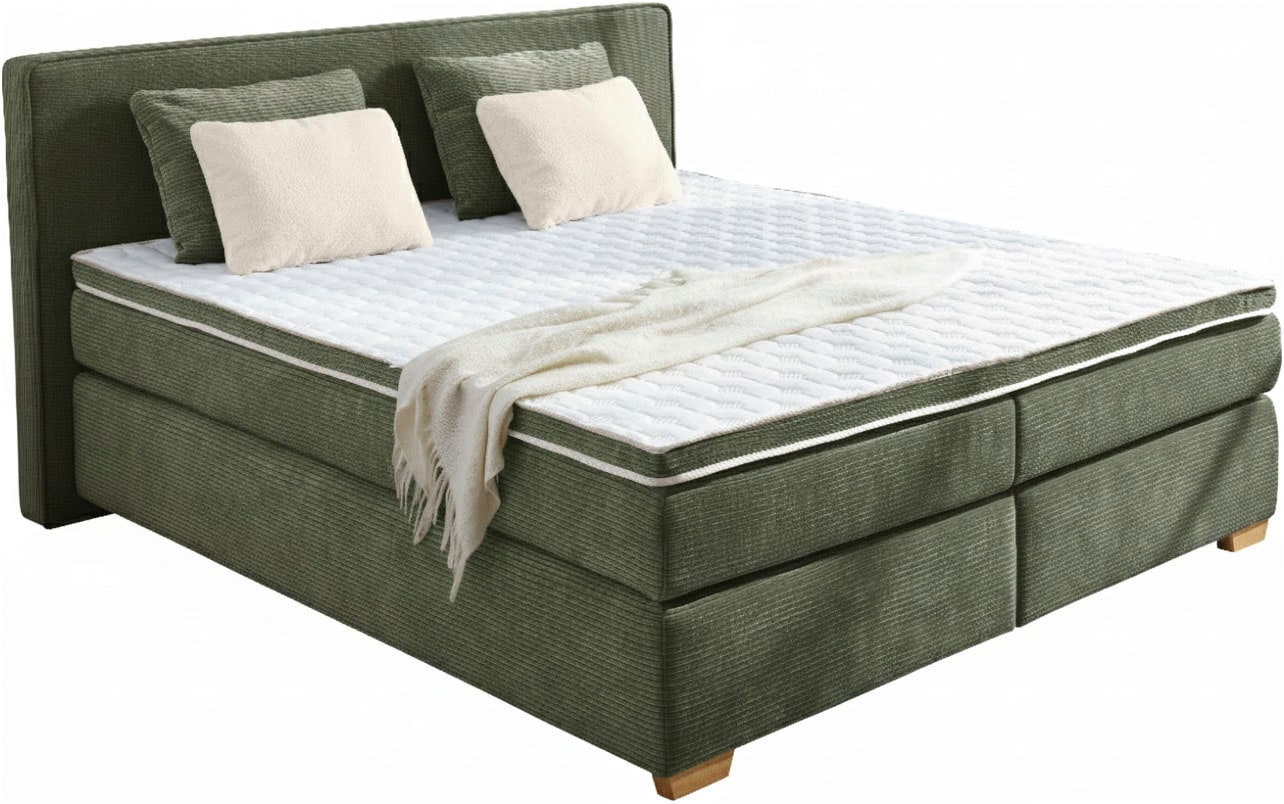 Jockenhöfer Gruppe Boxspringbett »Ronja, inkl. 7-Zonen-TTFK-Matratzen, Kaltschaum-Topper« inkl. 4 Kissen, 180x200 cm, verschiedene Härtegrade wählbar