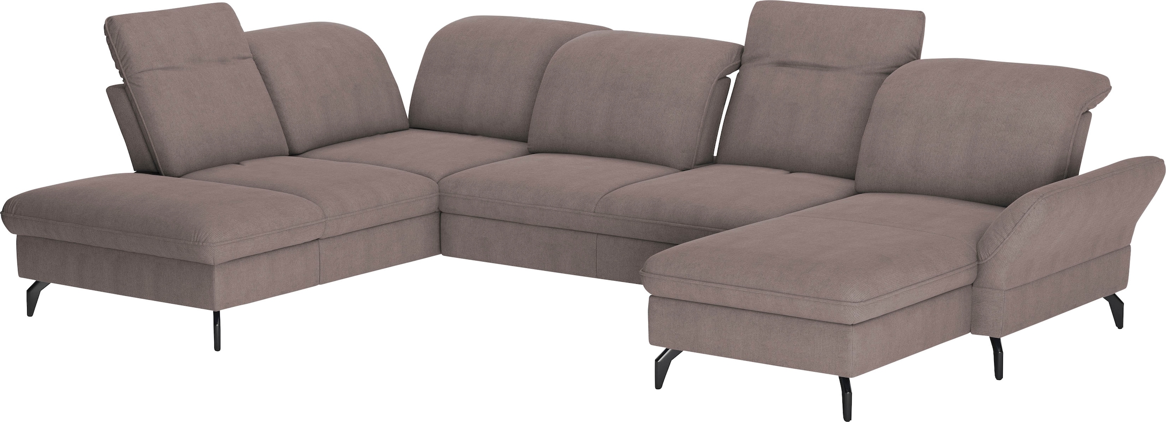 sit&more Wohnlandschaft »Leandro U-Form«, Wahlweise mit Bett-, Kopfteil - und Armlehnfunktion, sowie Bettkasten