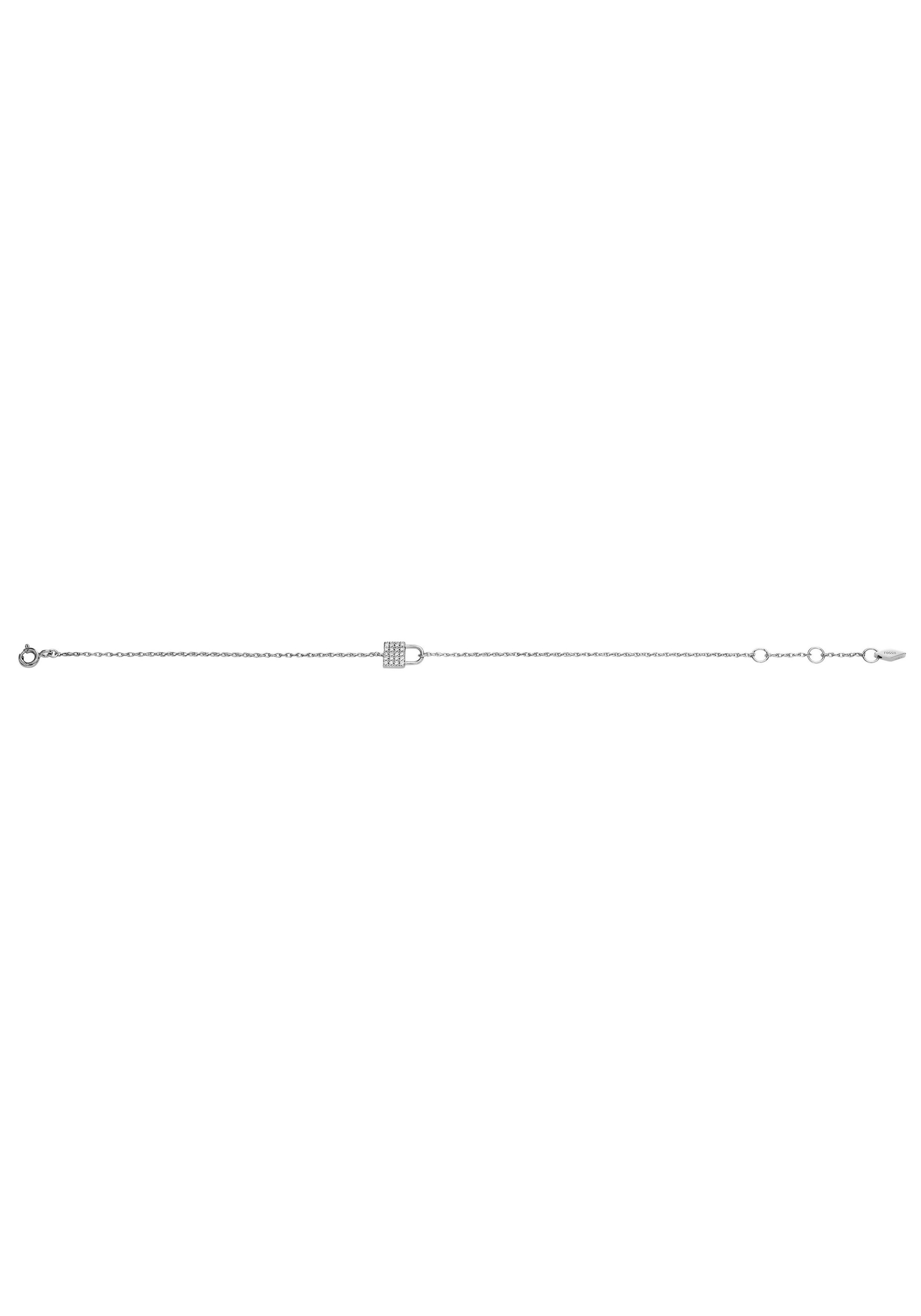 Fossil Armband »LOCK, JFS00625040«, mit Zirkonia (synth.)