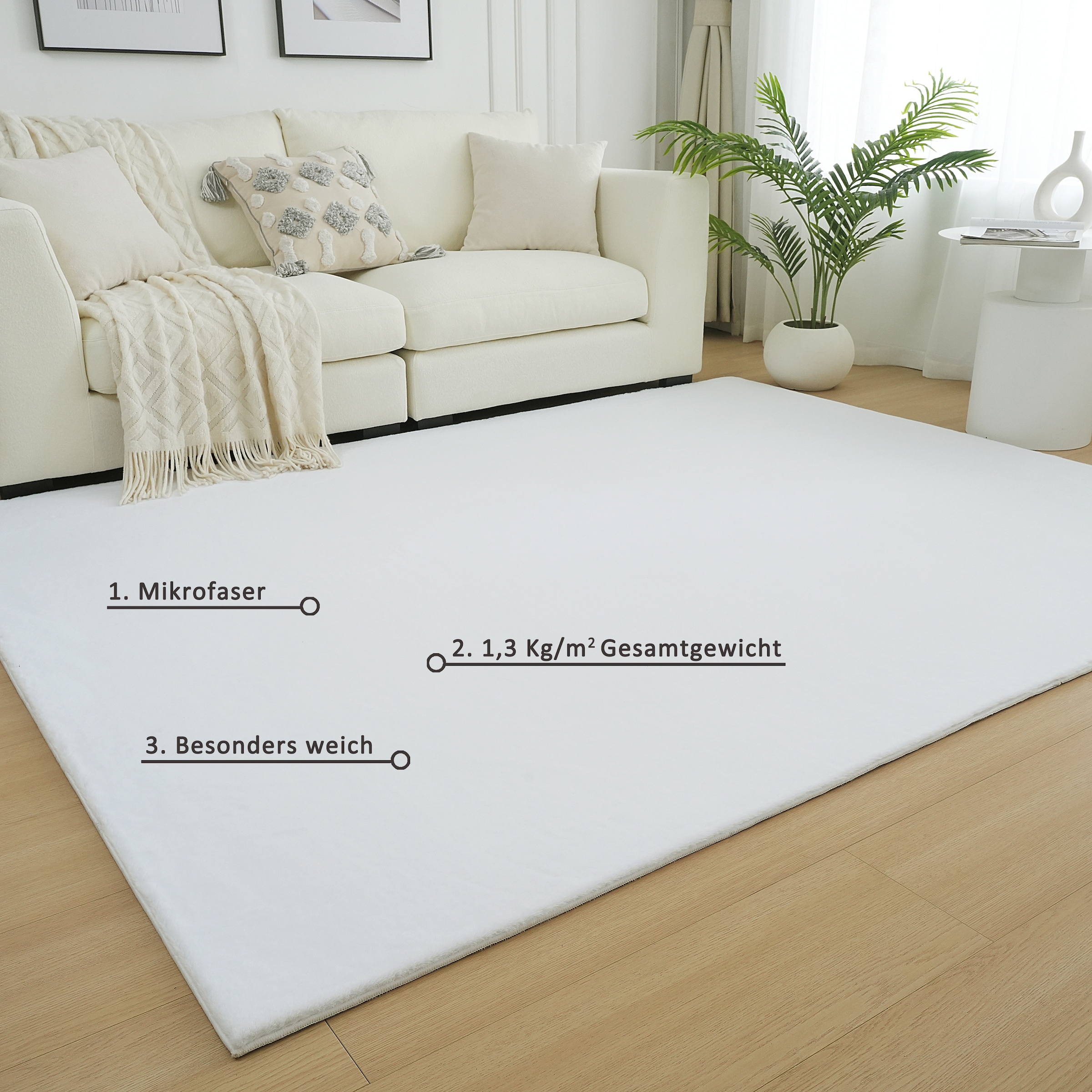 my home Fellteppich »Balu, Kunstfellteppich, Modern, Langflor Teppich«, rechteckig, 20 mm Höhe, Kaninchenfell-Haptik, kuschelig, weich, Wohnzimmer, Schlafzimmer