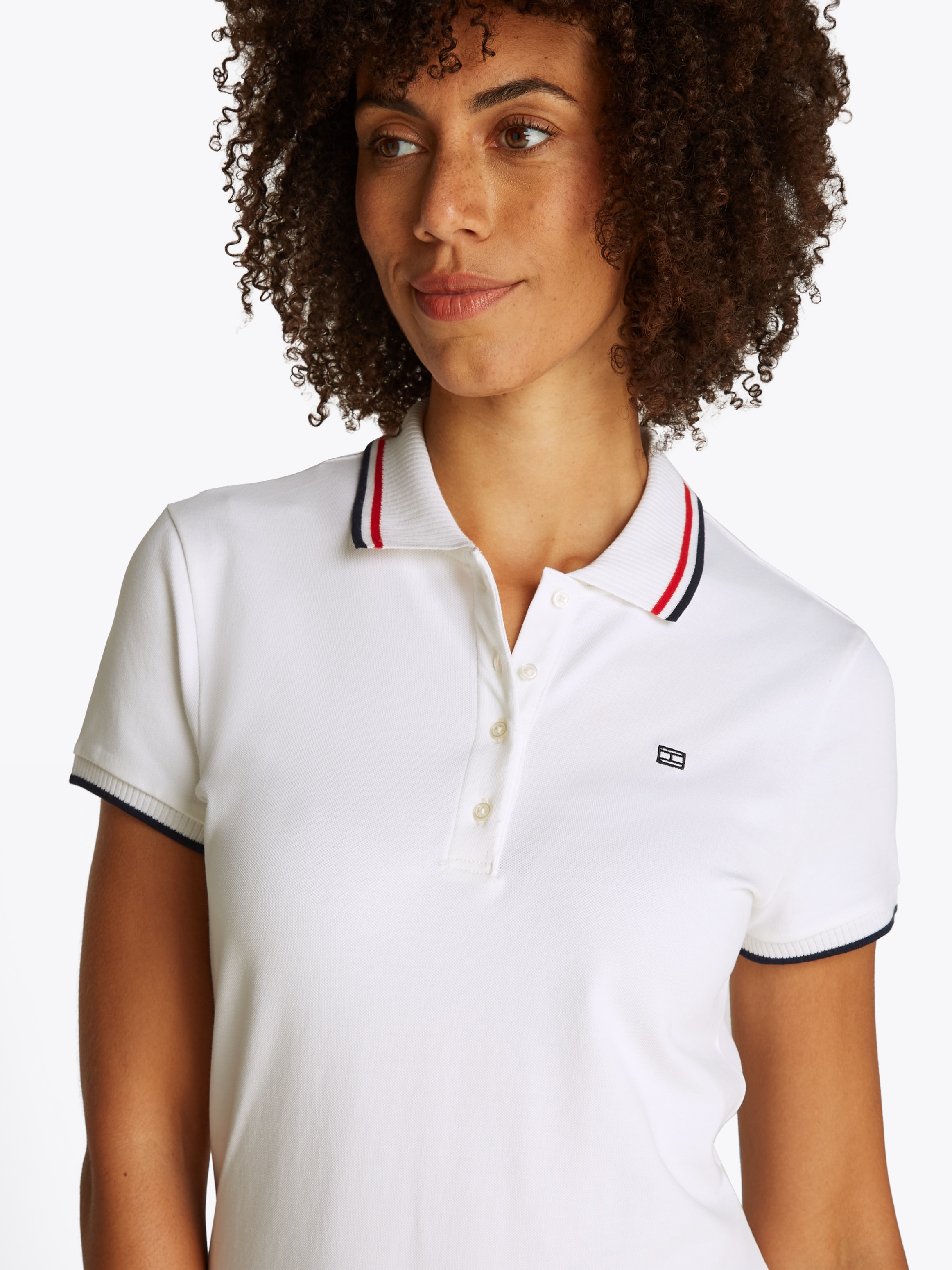 Tommy Hilfiger Polokleid »SPORTY FEMININE REG POLO DRESS«, mit Kontrast-Streifen, Logostickerei