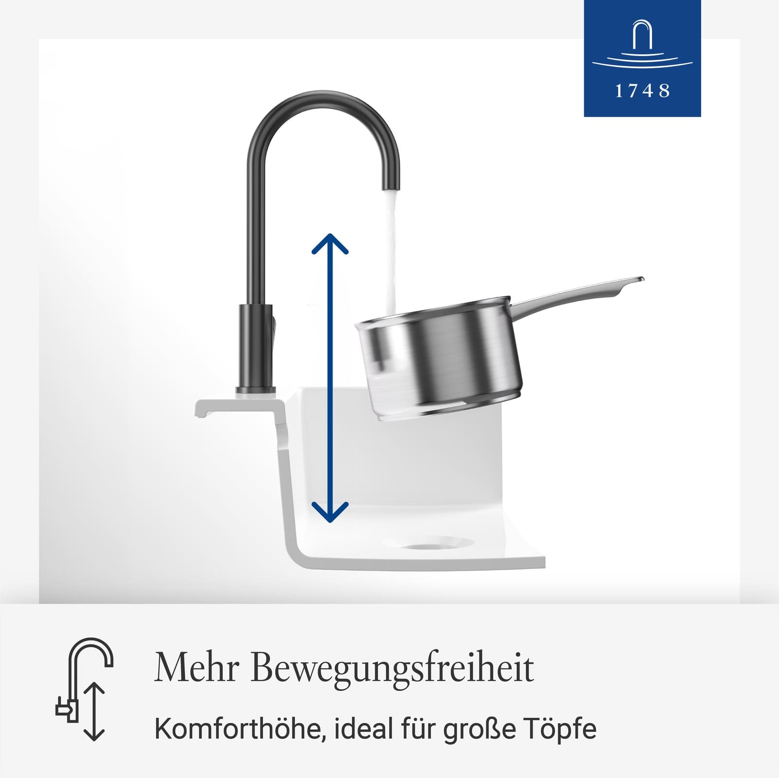 Villeroy & Boch Küchenarmatur »Küchenarmatur Umbrella 27,5 cm anthrazit« 1 Stk. tlg.