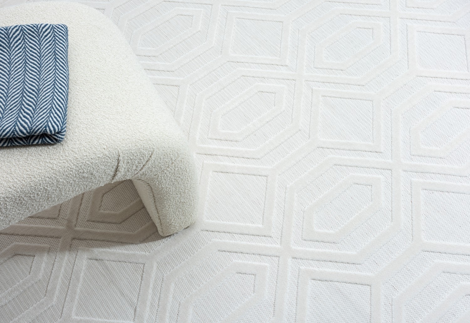 Myflair Möbel & Accessoires Teppich »Haven Lagerräumung«, rechteckig, 8 mm Höhe, Rauten Motiv, Hoch-Tief Effekt, Outdoor geeignet, Balkon, Terrasse