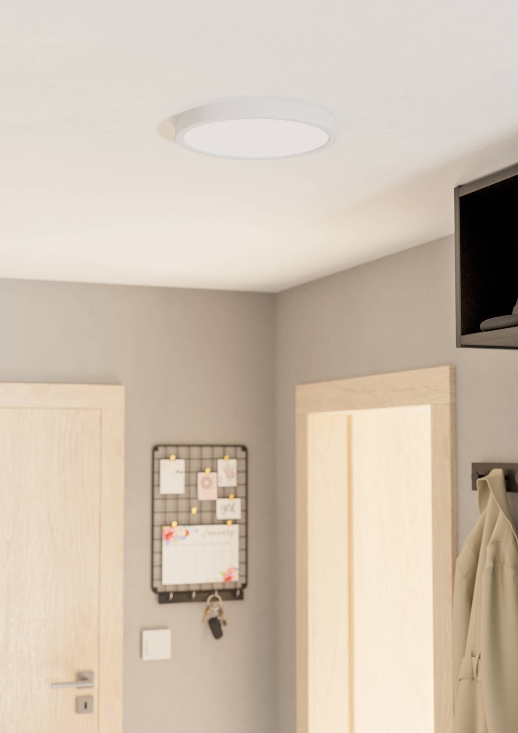 EGLO Aufbauleuchte »Fueva 5 Deckenleuchte, Deckenbeleuchtung, Stahl und Kunststoff, weiß« LED-Modul 1 Stk. Warmweiß Aufbauleuchte dimmbar, Deckenlampe, LED Aufbaulampe, Lampe Decke