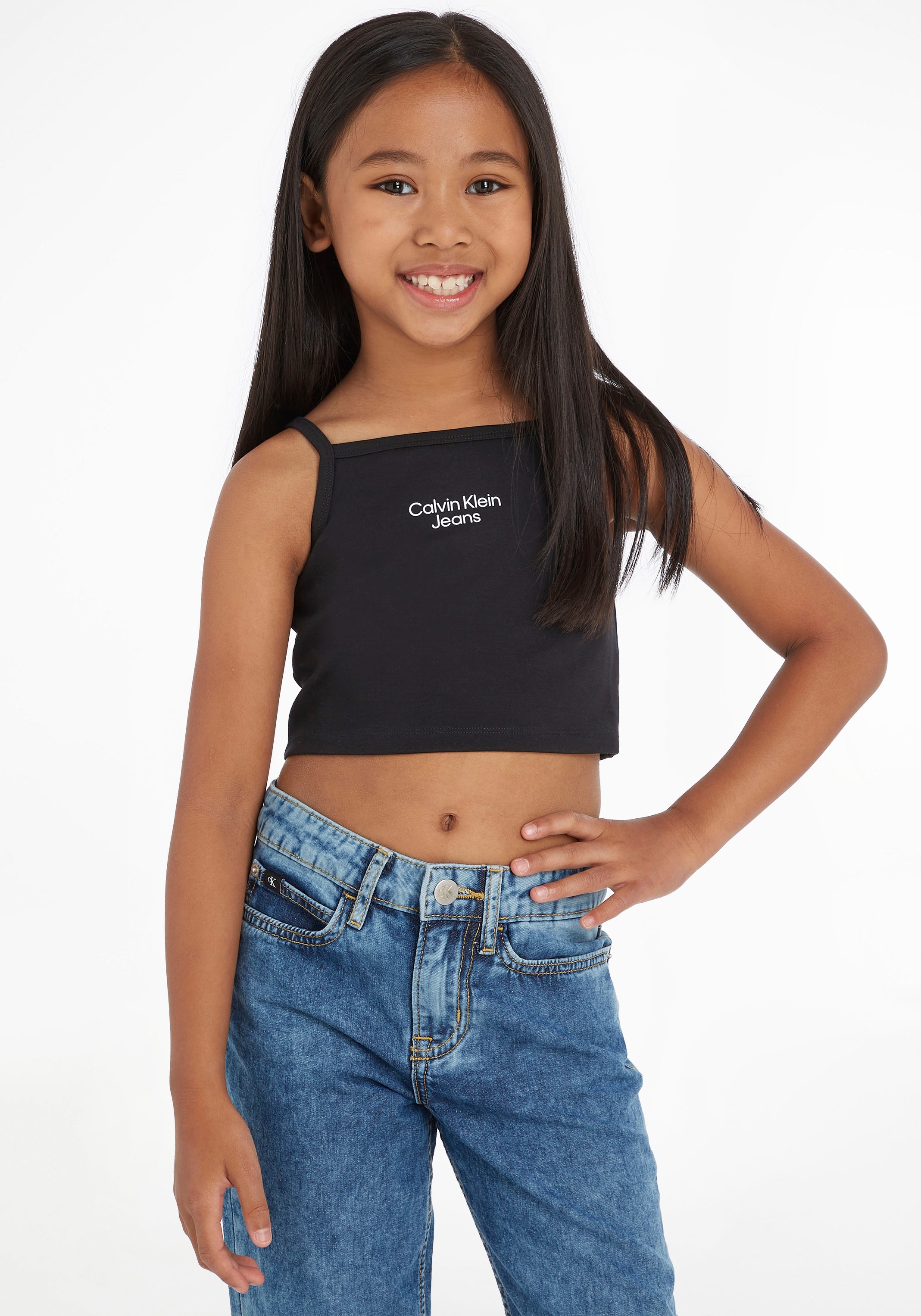 Kids Kinder Klein Calvin T-Shirt, schnalen Jeans Junior Trägern ♕ MiniMe,mit bei