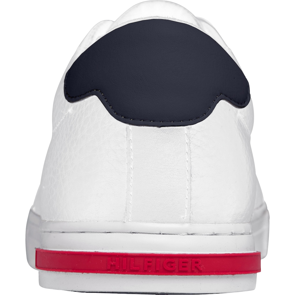 Tommy Hilfiger Sneaker »ESSENTIAL LEATHER DETAIL VUL«, mit Kontrastbesatz, Freizeitschuh, Halbschuh, Schnürschuh