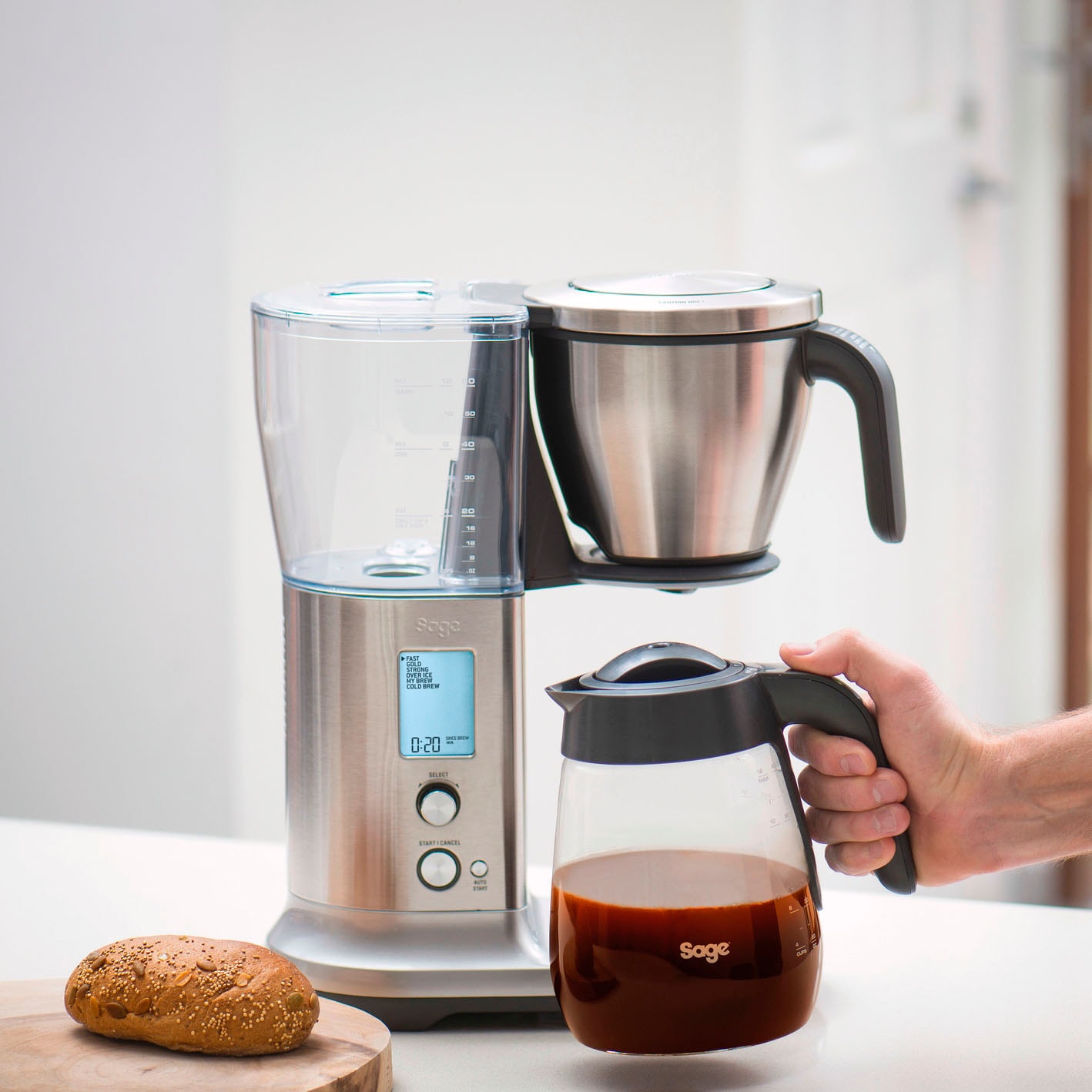 Sage Filterkaffeemaschine »the Precision Brewer mit 1,8 Kaffeekanne, XXL Korbfilter 3 SDC400BSS«, Glass Garantie l Jahren