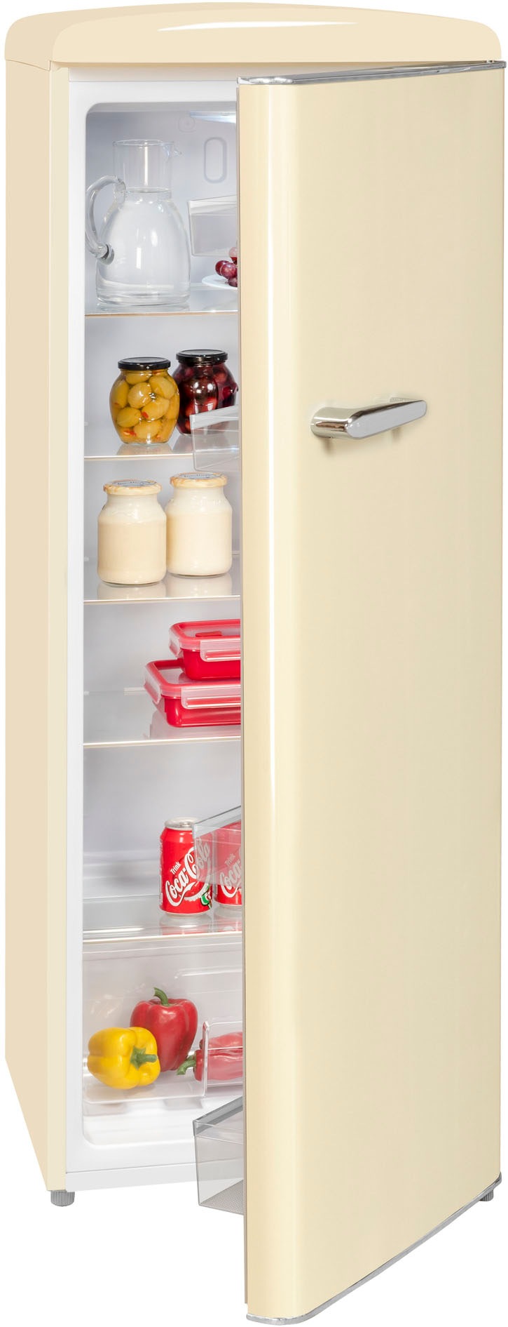 exquisit Kühlschrank »RKS325-V-H-160F«, RKS325-V-H-160F magnolienweiss, 144 cm hoch, 55 cm breit