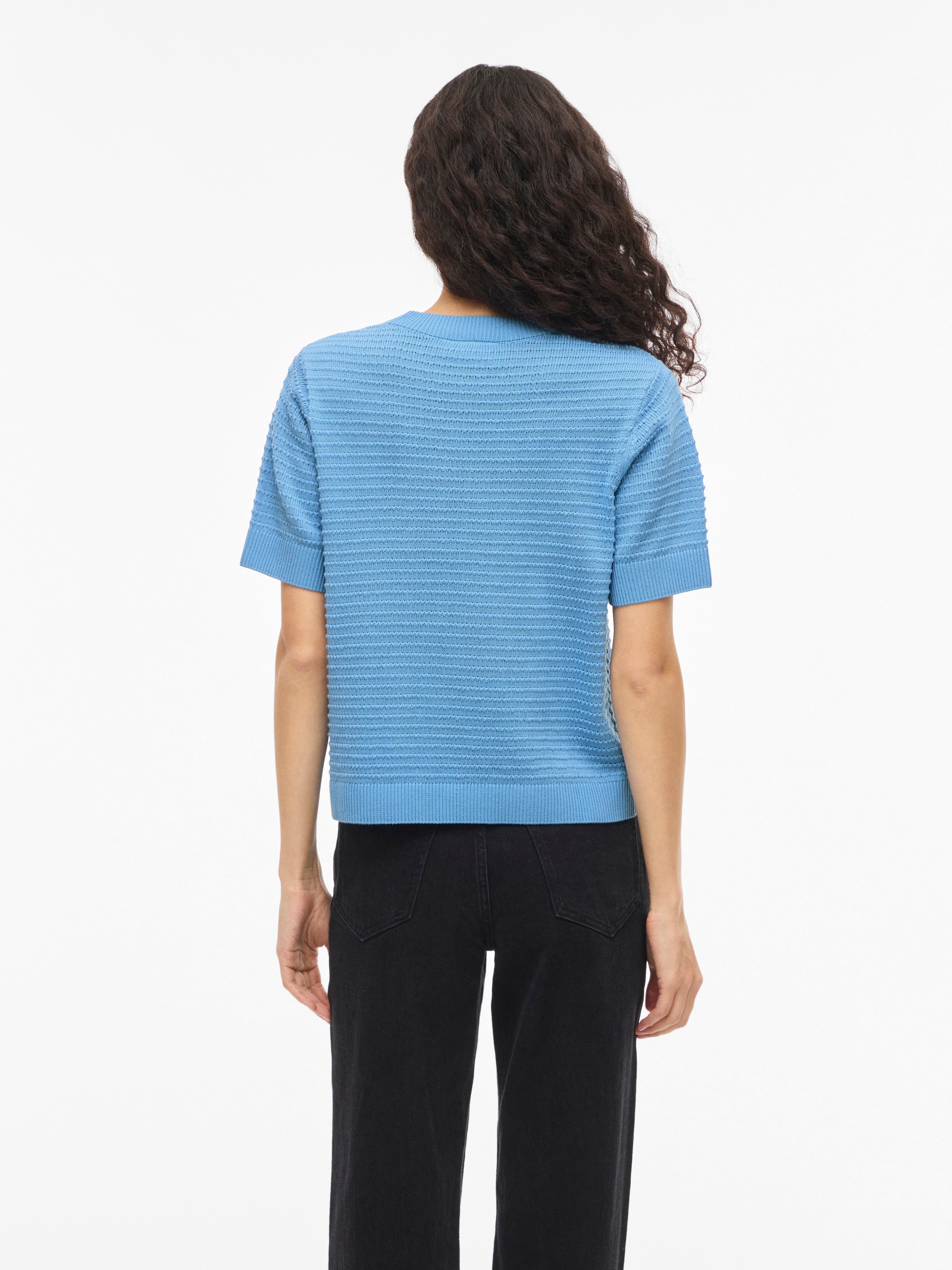 Vila Kurzarmpullover »VILOLLO O-NECK S/S DETAIL KNIT TOP- NOOS«