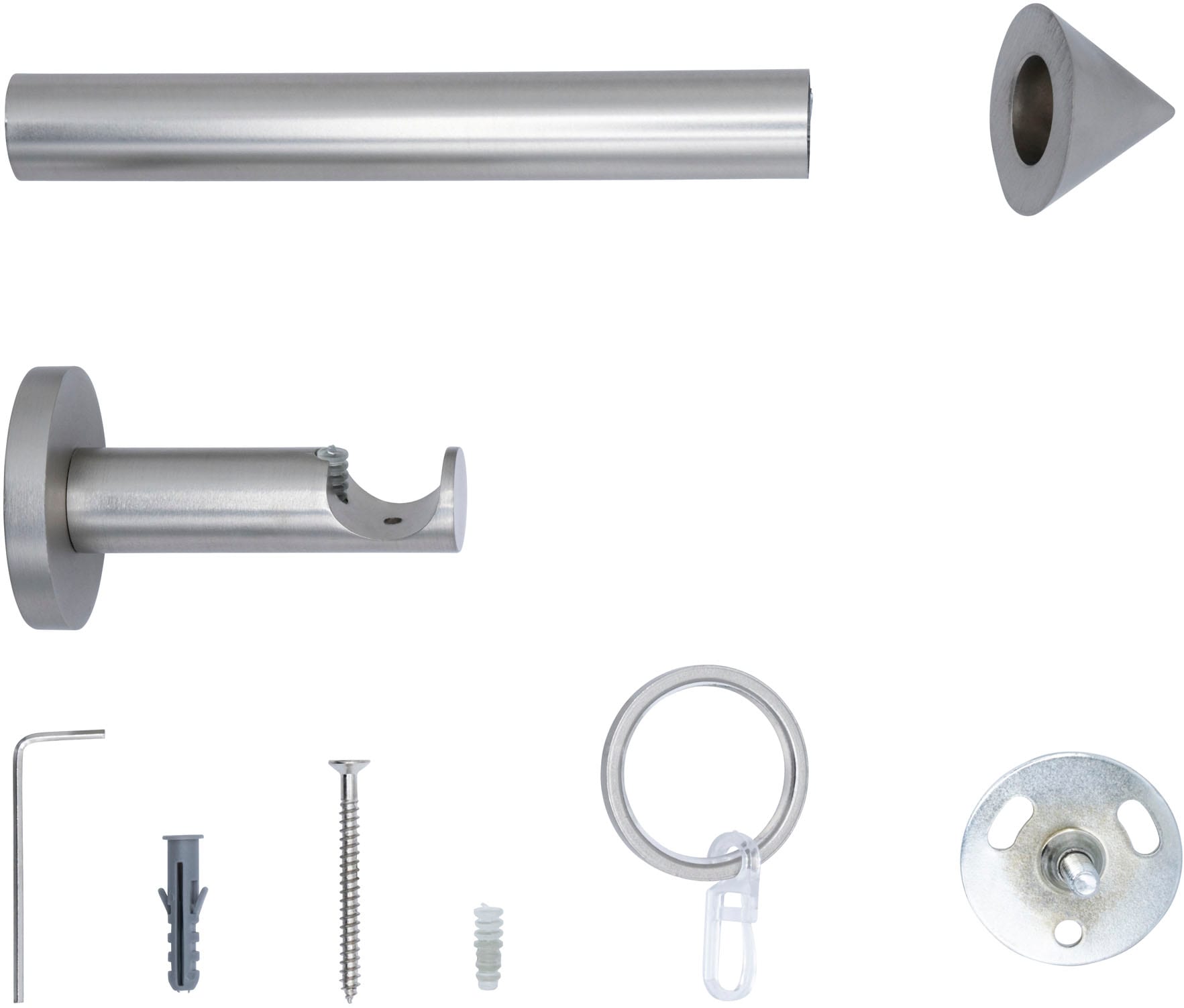 mydeco Gardinenstange »20mm Spitze Wandträger 6,5 cm« 1 läufig-läufig Fixmaß