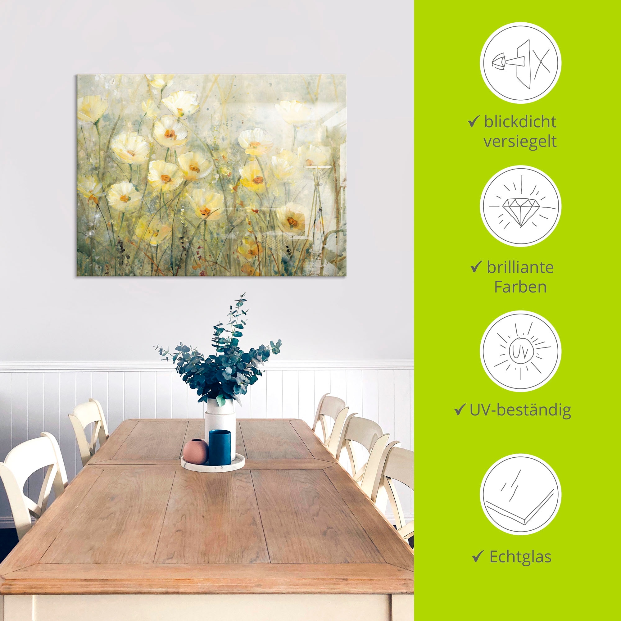 Artland Glasbild »Sommer in voller Blüte I« Blumenwiese 1 Stk. tlg. in verschiedenen Größen