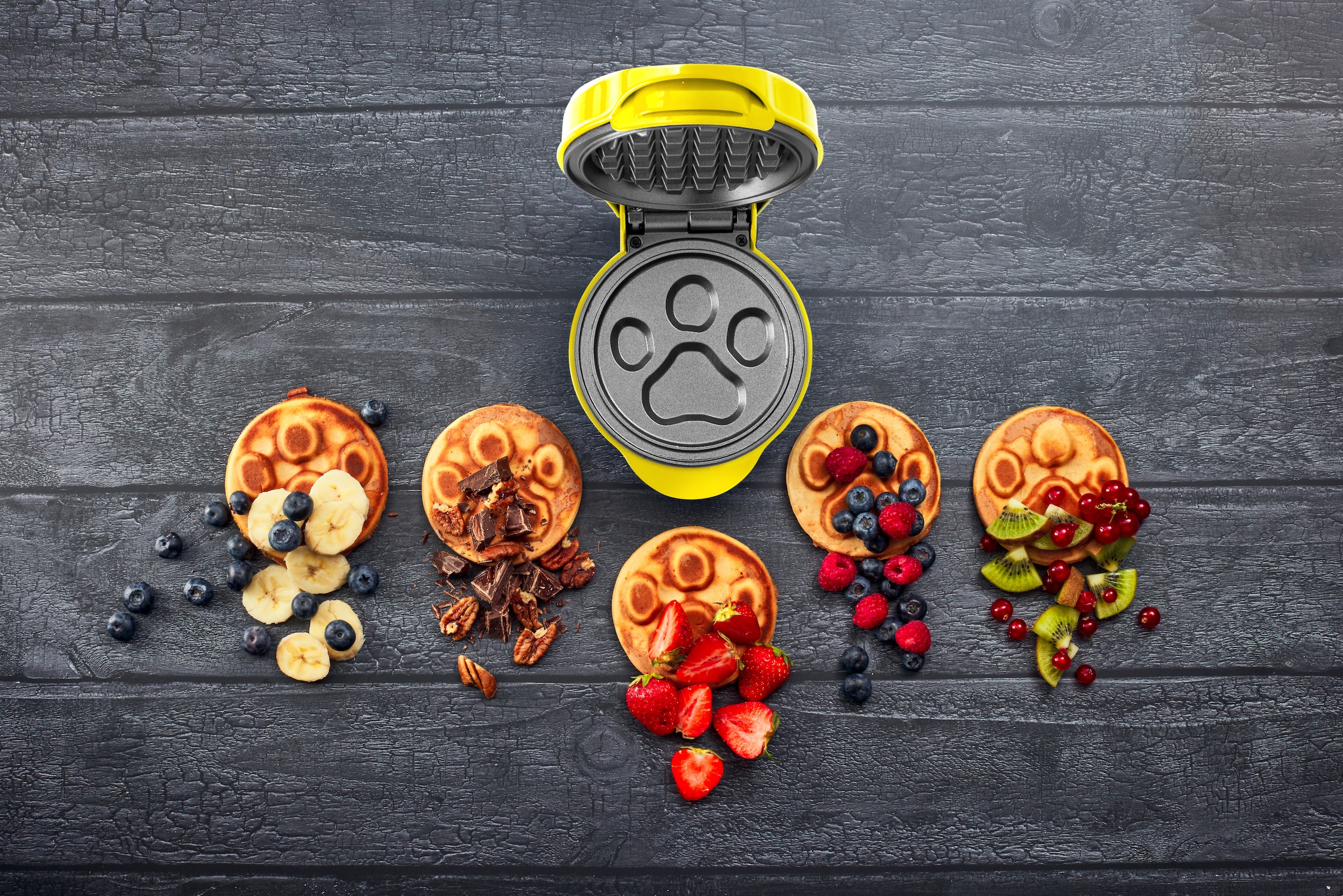 bestron Waffeleisen »APP500Y Paw Patrol«, 550 W, im einzigart. Design, für Kindergeburtst., Ostern & Weihnachten., Gelb
