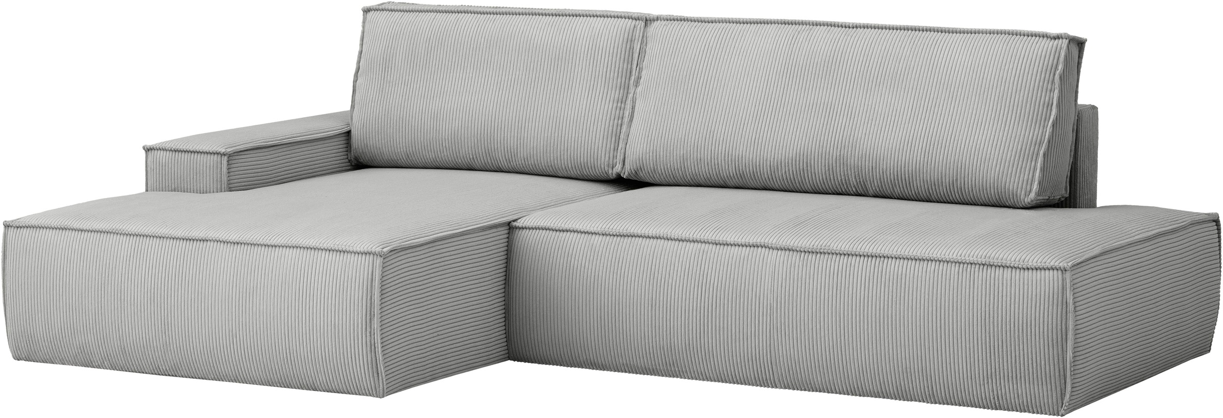 Home affaire Ecksofa »SHERWOOD, Schlafsofa in L-Form offen (275cm), Cord, Leinenoptik«, Schlaffunktion und Bettkasten, Kedernaht, hoher Sitz- & Liegekomfort