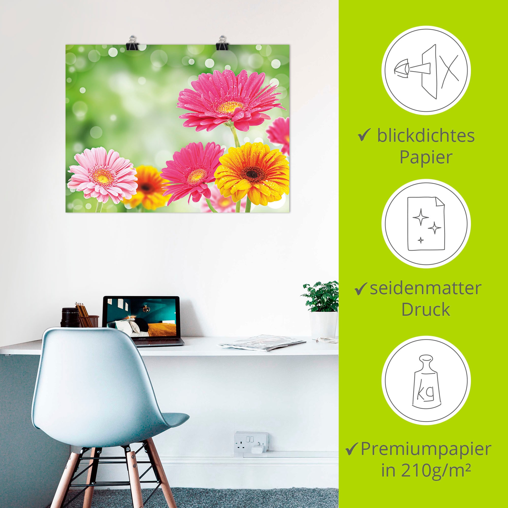 Artland Wandbild »Natürliche Romantik - Gerberas«, Blumen, (1 St.), als Leinwandbild, Poster in verschied. Größen