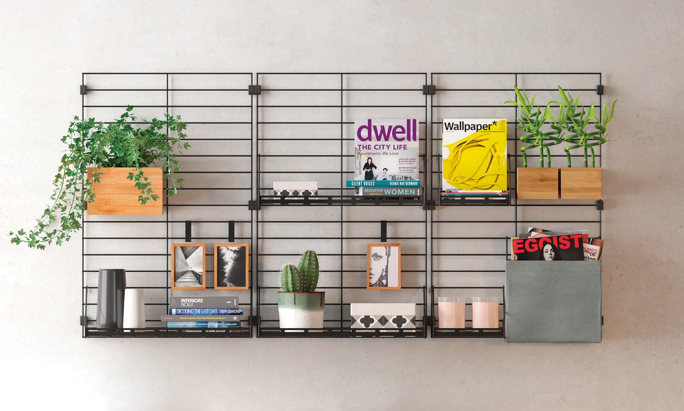 Metaltex Regalelement »Mural line«, (Set, 1 St.), individuell erweiterbar