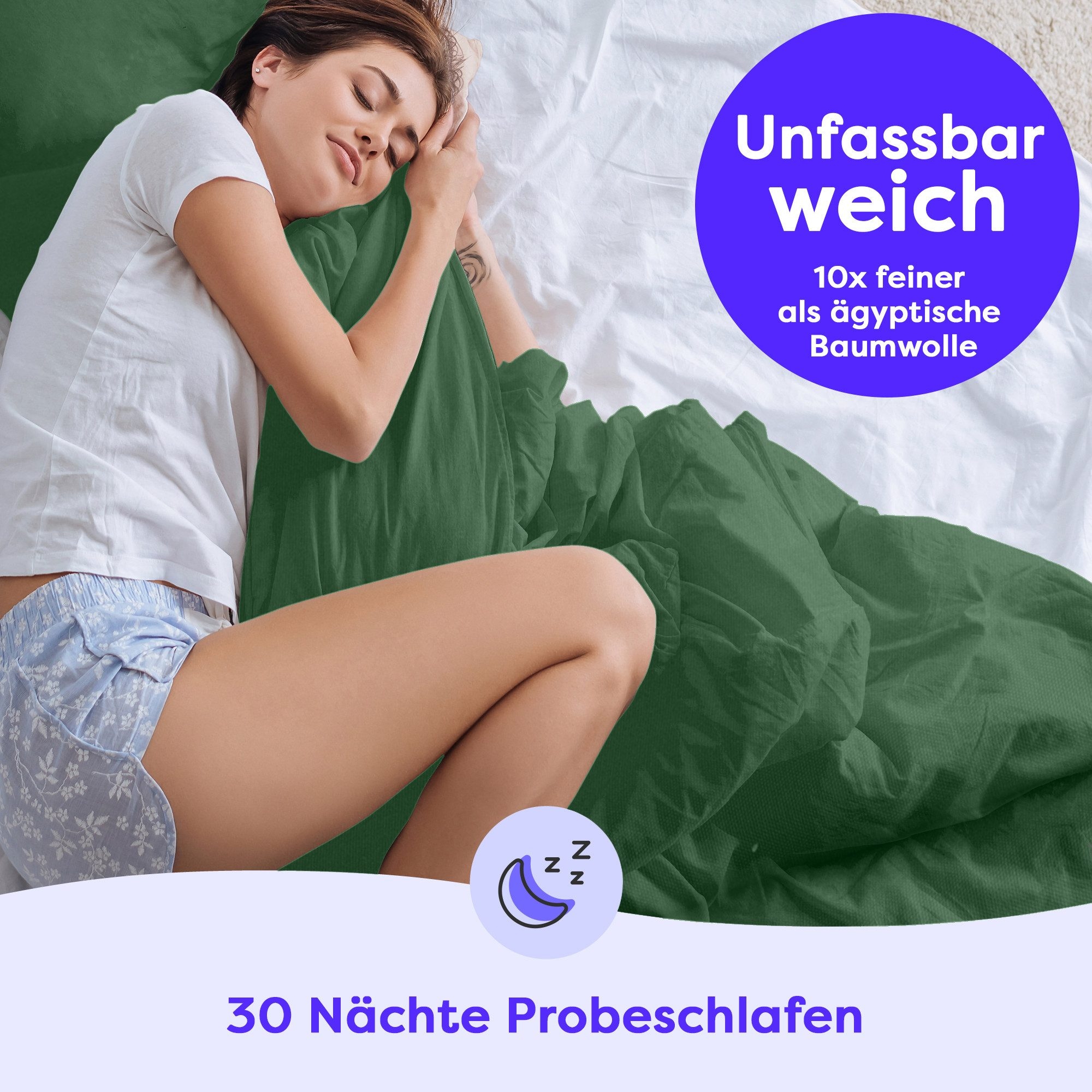 Wolkenfeld Bettwäsche »Allergiker Bettwäsche, unfassbar weich« 2 Stk. 135x200 cm, 155x220 & Übergrößen I inkl. Kissenbezüge 80x80 I Uni