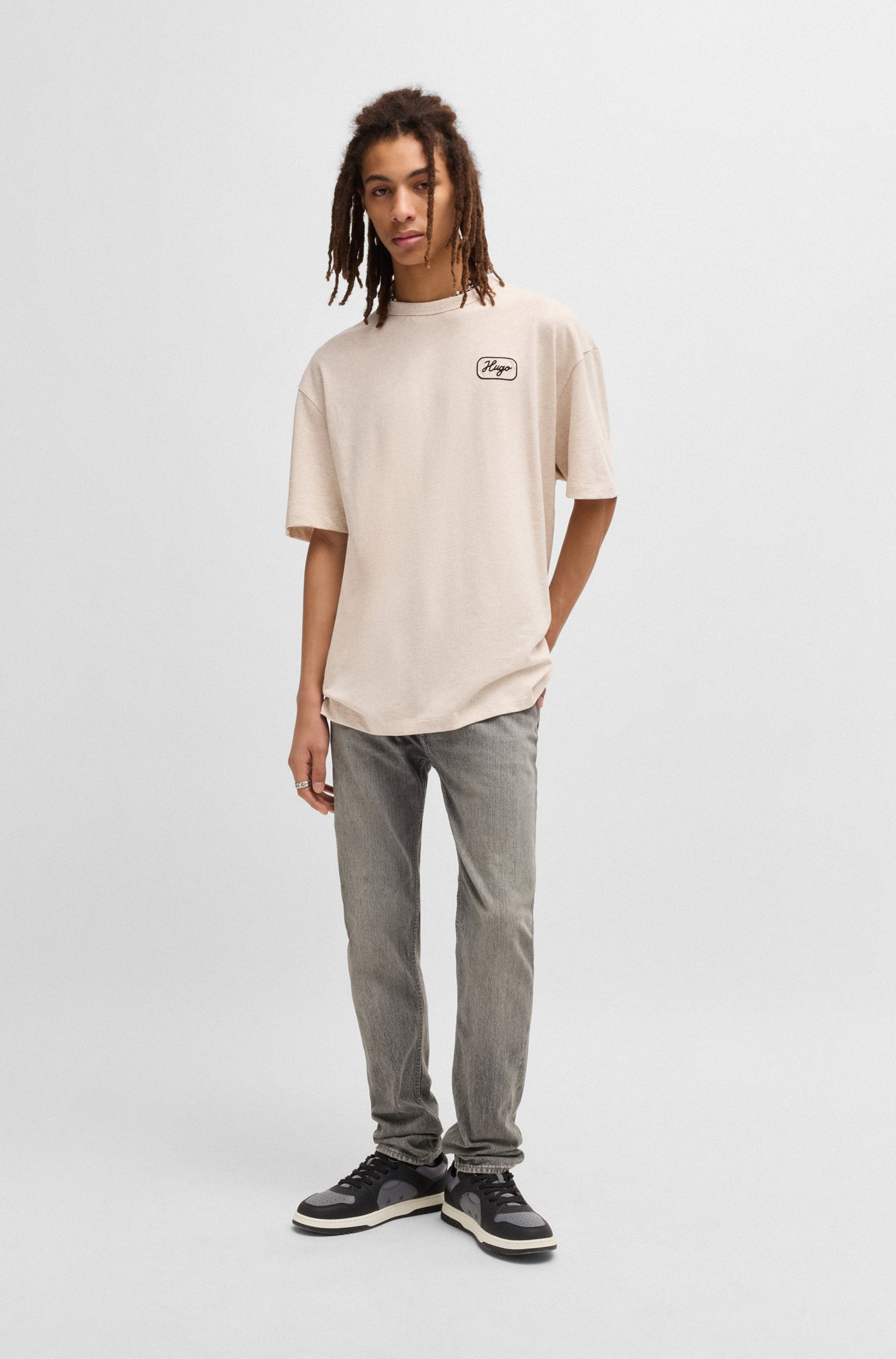 HUGO Blue T-Shirt »Nampie«, mit großem Aufdruck