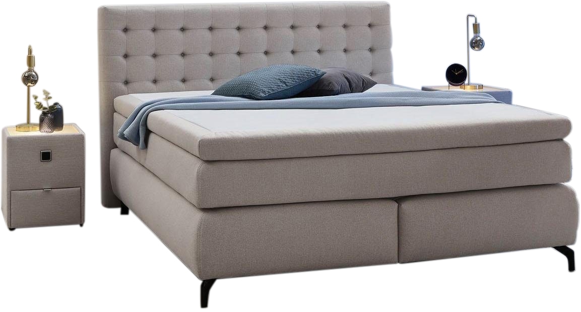 Jockenhöfer Gruppe Boxspringbett »Jessica inklusive 9cm Kaltschaum-Topper«, und 7-Zonen-TTFK-Matratze (H3,H3/H4 oder H4), Liegefläche 180x200cm
