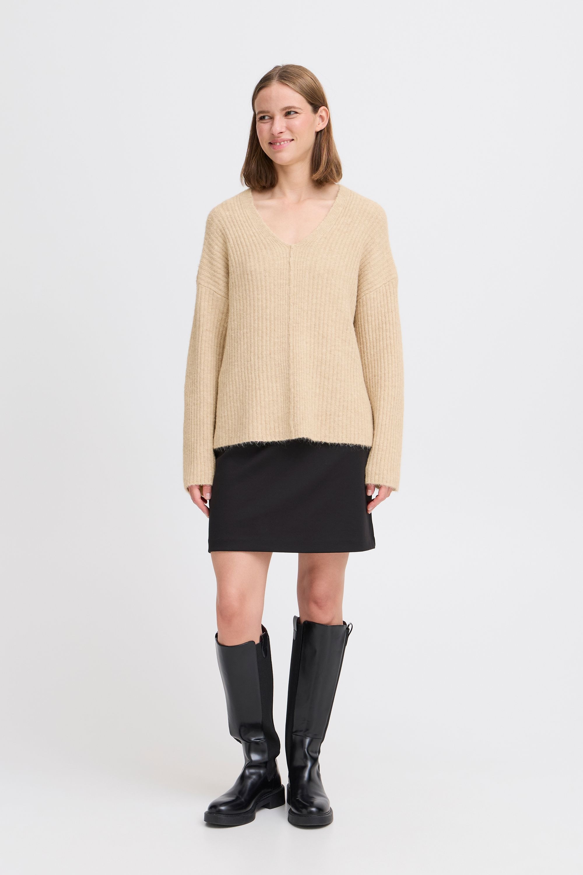 b.young Strickpullover »Strickpullover BYOMEA V-NECK JUMPER -«