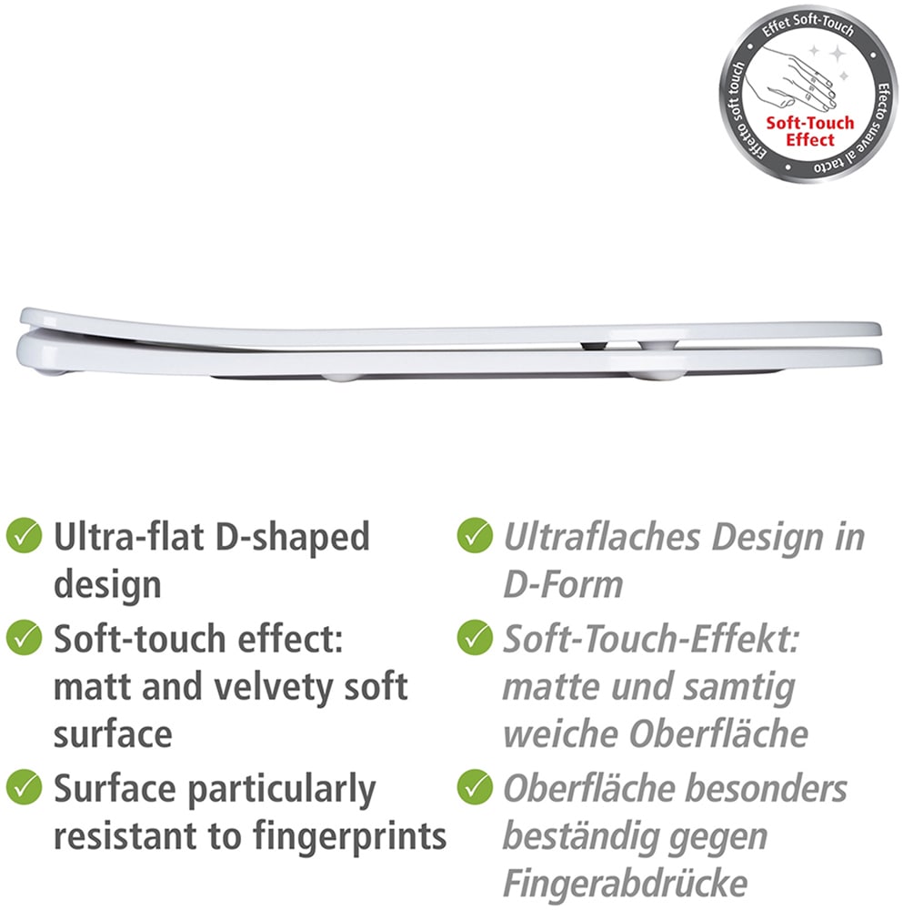 WENKO WC-Sitz »Modell Galati« aus Duroplast, ultraflach, D-Form, mit Absenkautomatik