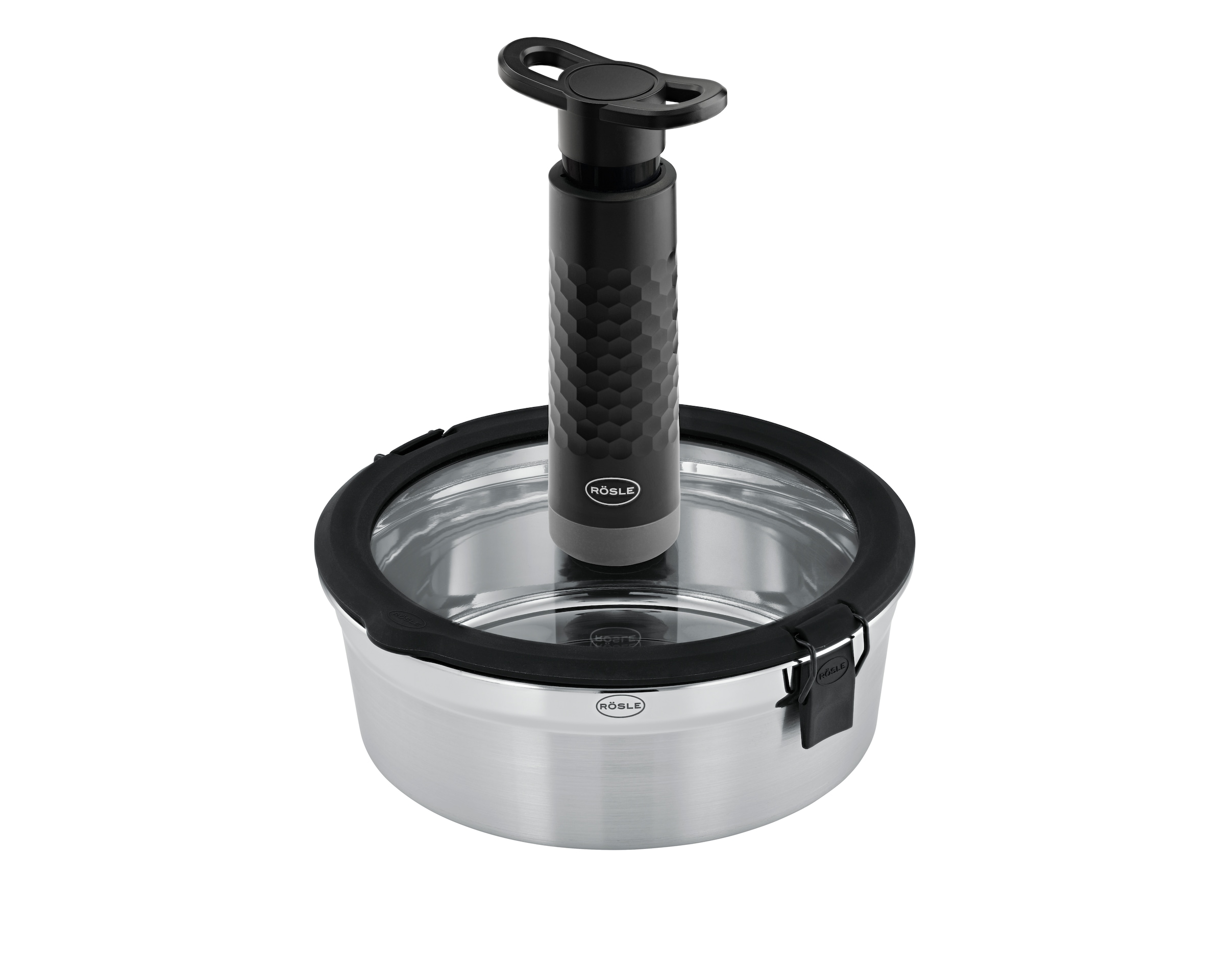 RÖSLE Deckel »Vakuumdeckel FLEXX 2GO 1,4 L rund mit Clips« Deckel für 1,4 L Dose FLEXX 2GO