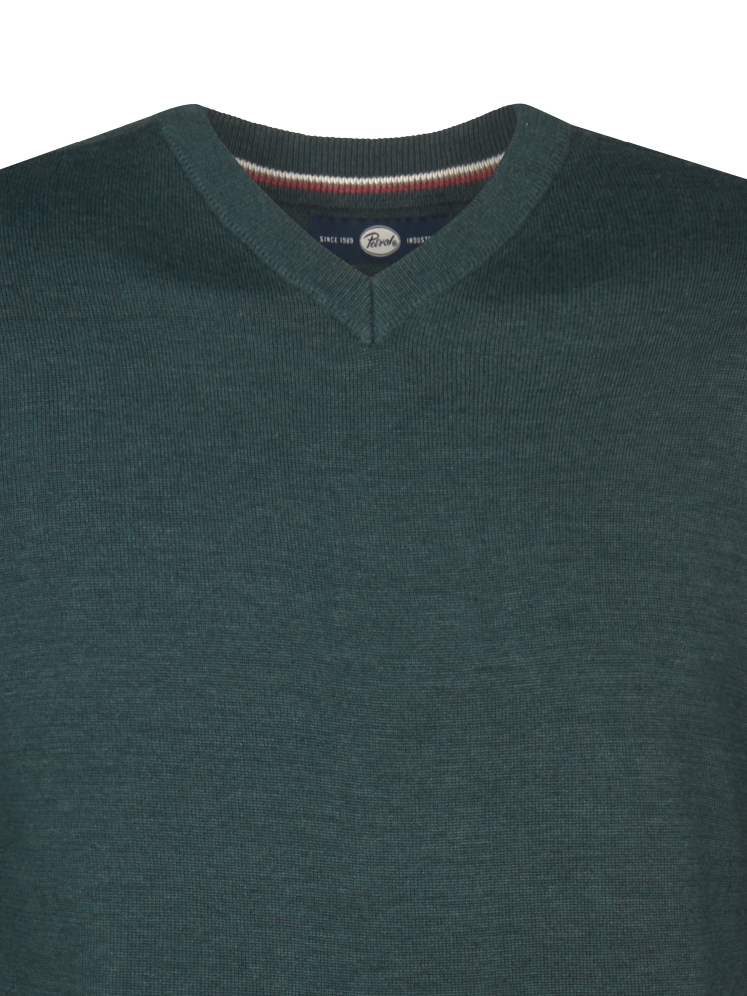 Petrol Industries V-Ausschnitt-Pullover »V-Neck Basi«, Materialmix mit Baumwollanteil