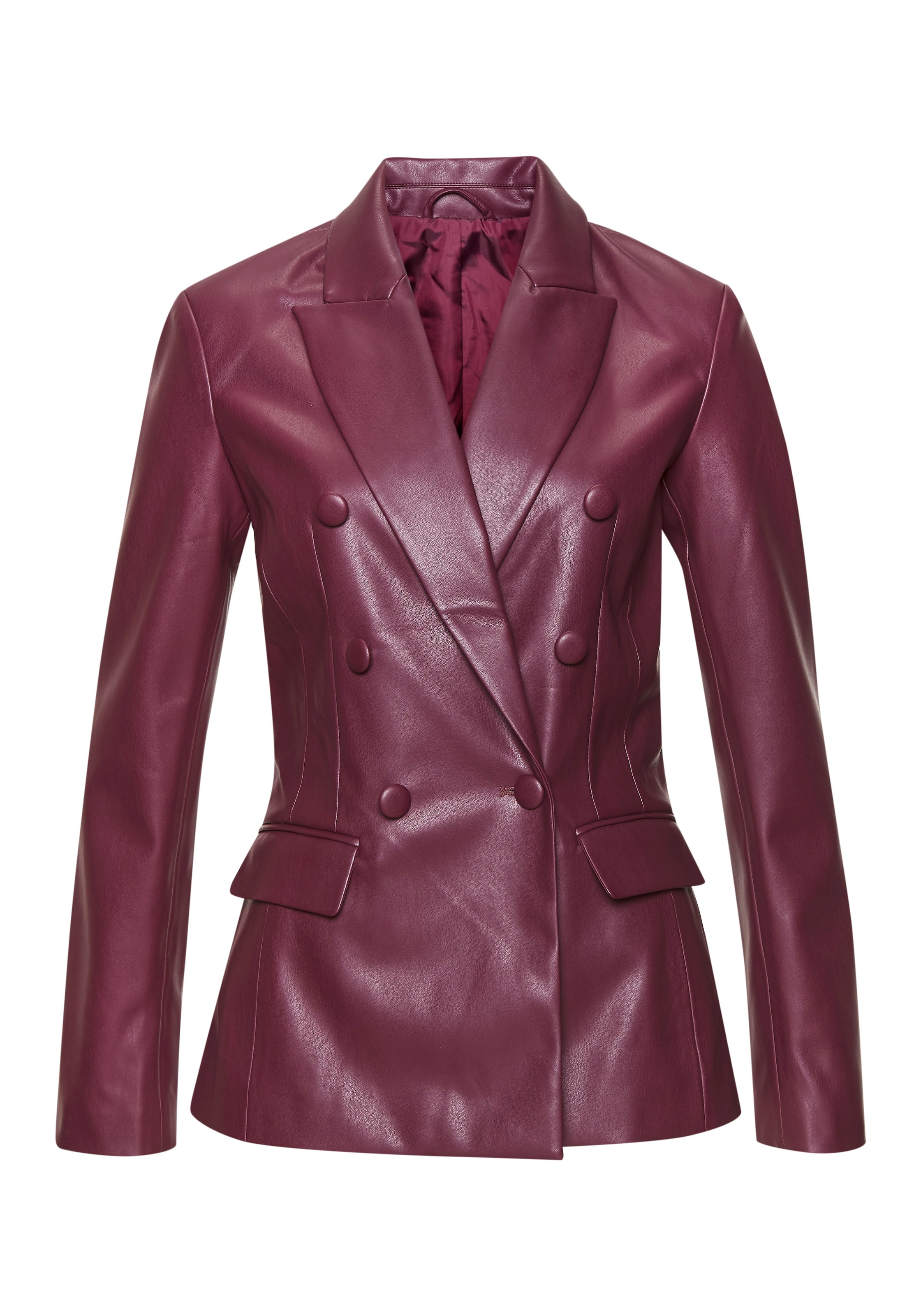 LASCANA Lederimitat-Blazer mit Reverskragen, taillierter Damenblazer, Business-Look