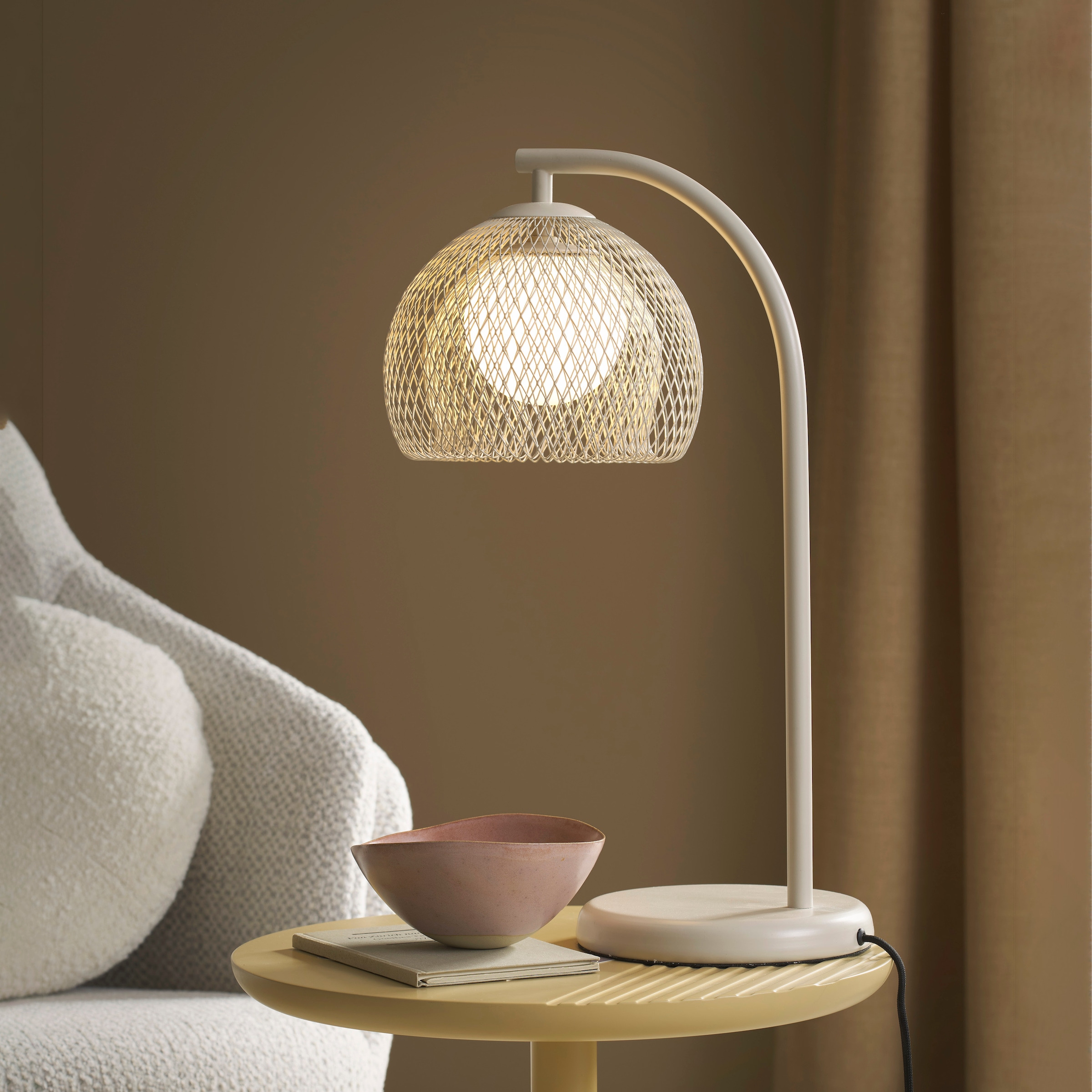 SCHÖNER WOHNEN-Kollektion Tischleuchte »MESH« G9 1 Stk. Modernes Design, sanftes Licht & stilvolle Sandbrise-Optik