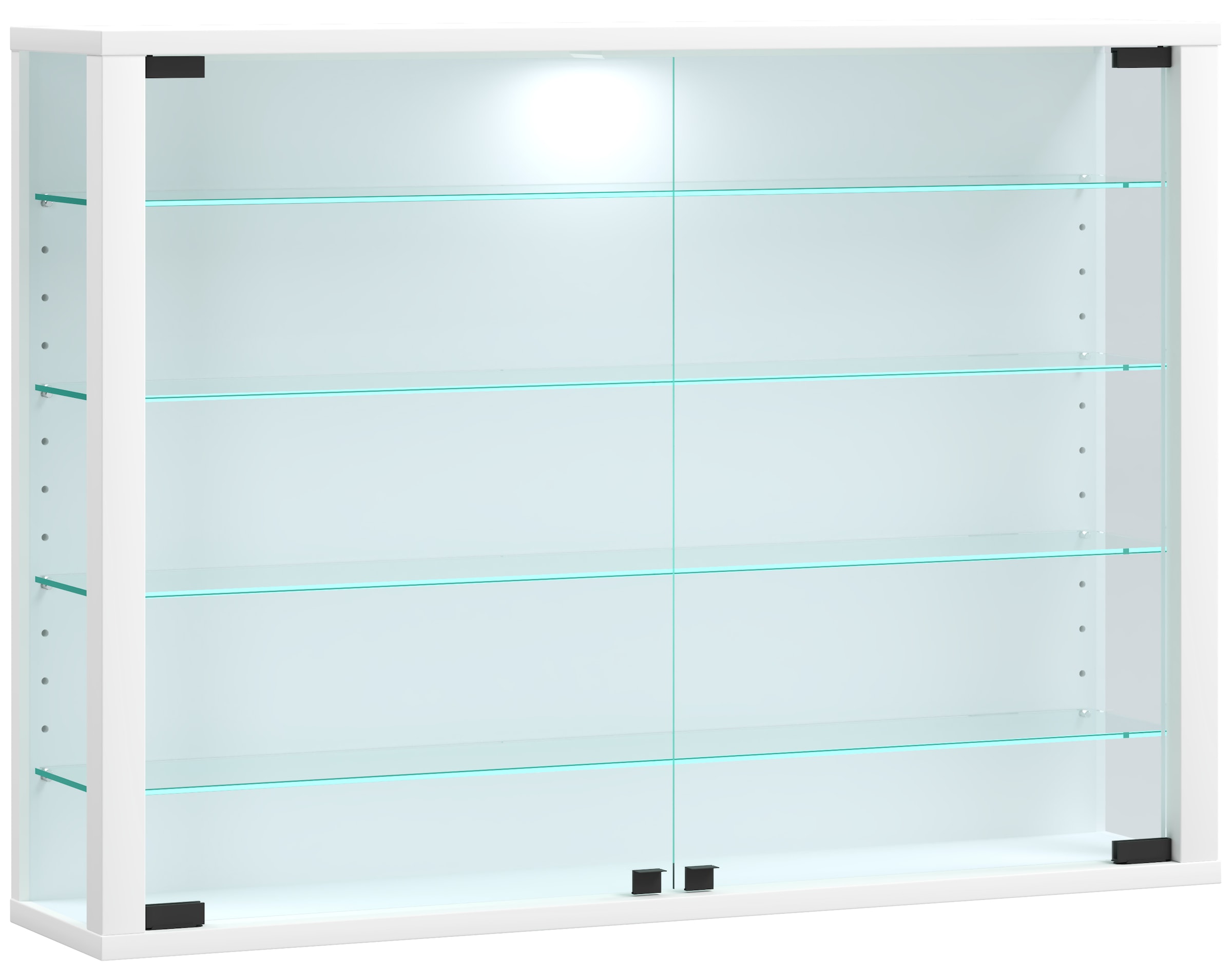 VCM Wandregal »VCM Glasvitrine hängend | Vitrine Glas mit ESG-Sicherheitsglas | Maße: H. 60 x B. 83 x T. 18 cm | Hängevitrine Glas | Modern und platzsparend | Glas Vitrinenschrank - Vitrosa L«