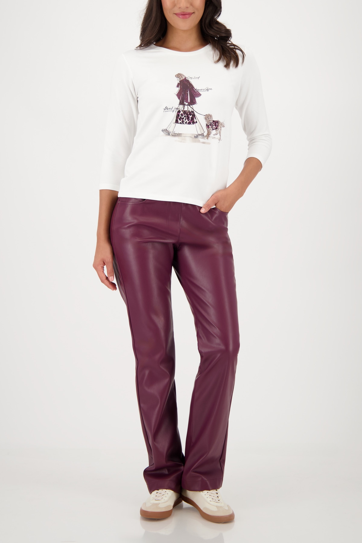 Monari 3/4-Arm-Shirt »Shirt Frau + Hund« Regular fit mit Rundhalsausschnitt