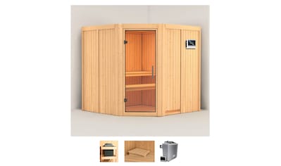 Karibu Sauna »Jarla«, (Set), 9-kW-Ofen mit externer Steuerung kaufen