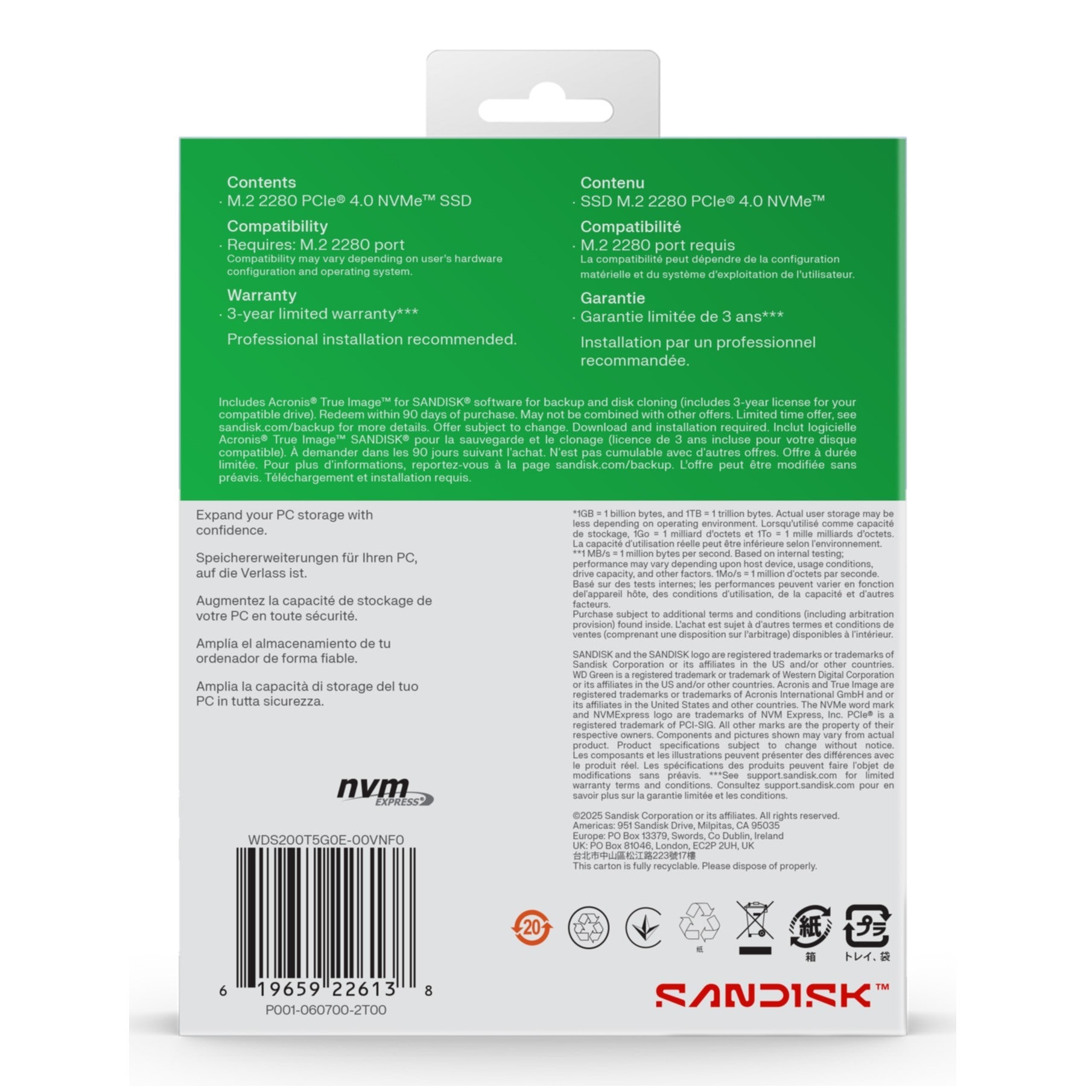 Sandisk interne SSD »WD Green SN3000 NVMe« 2 TB