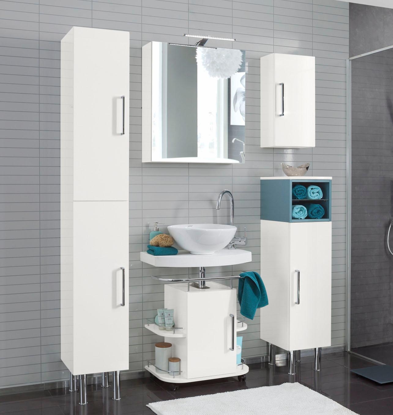 OPTIFIT Waschbeckenunterschrank »Napoli«, mit Soft-Close-Funktion und Rollen, Breite 60 cm