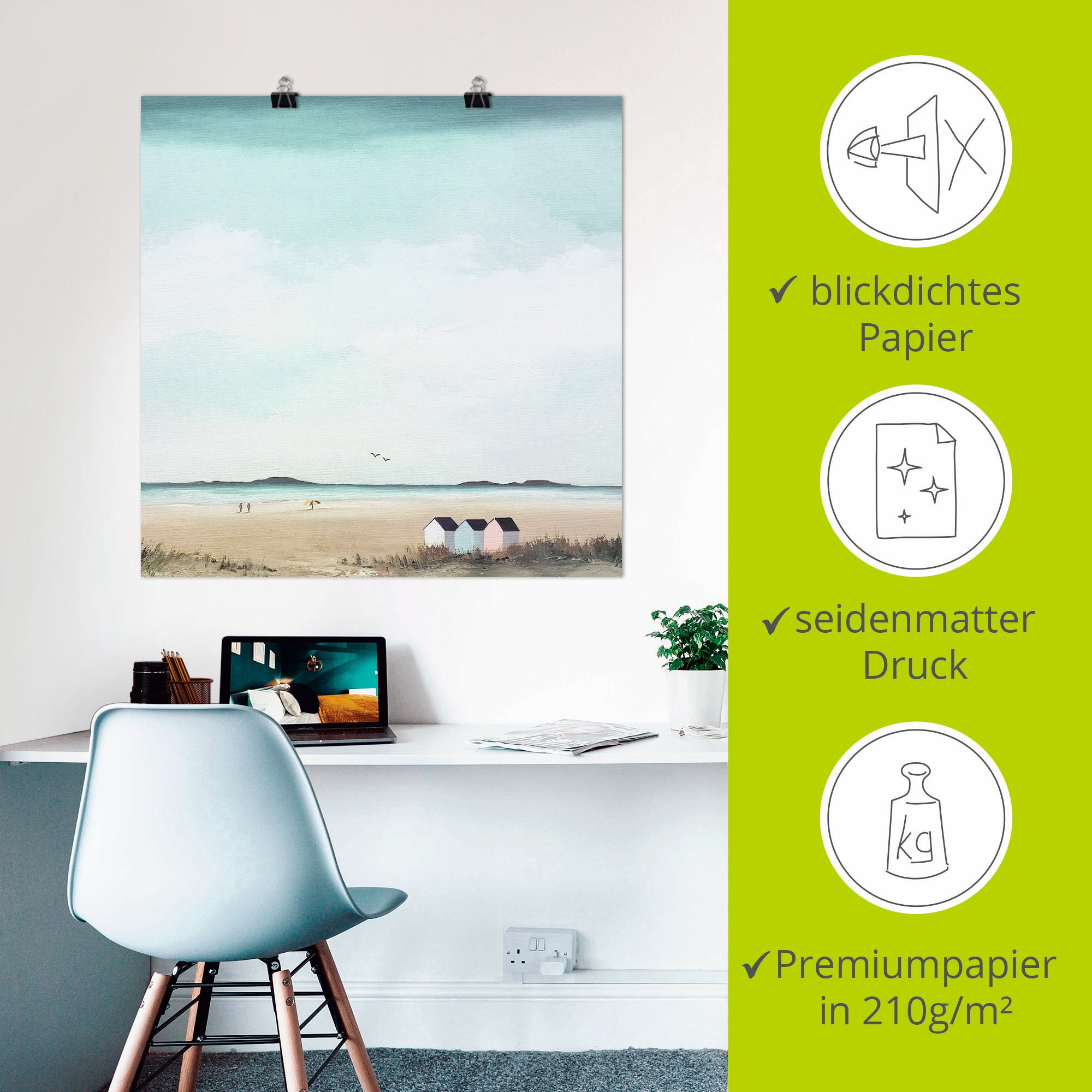 Artland Wandbild »Sonniger Morgen IV« Strand 1 Stk. tlg. als Leinwandbild, Poster in verschied. Größen