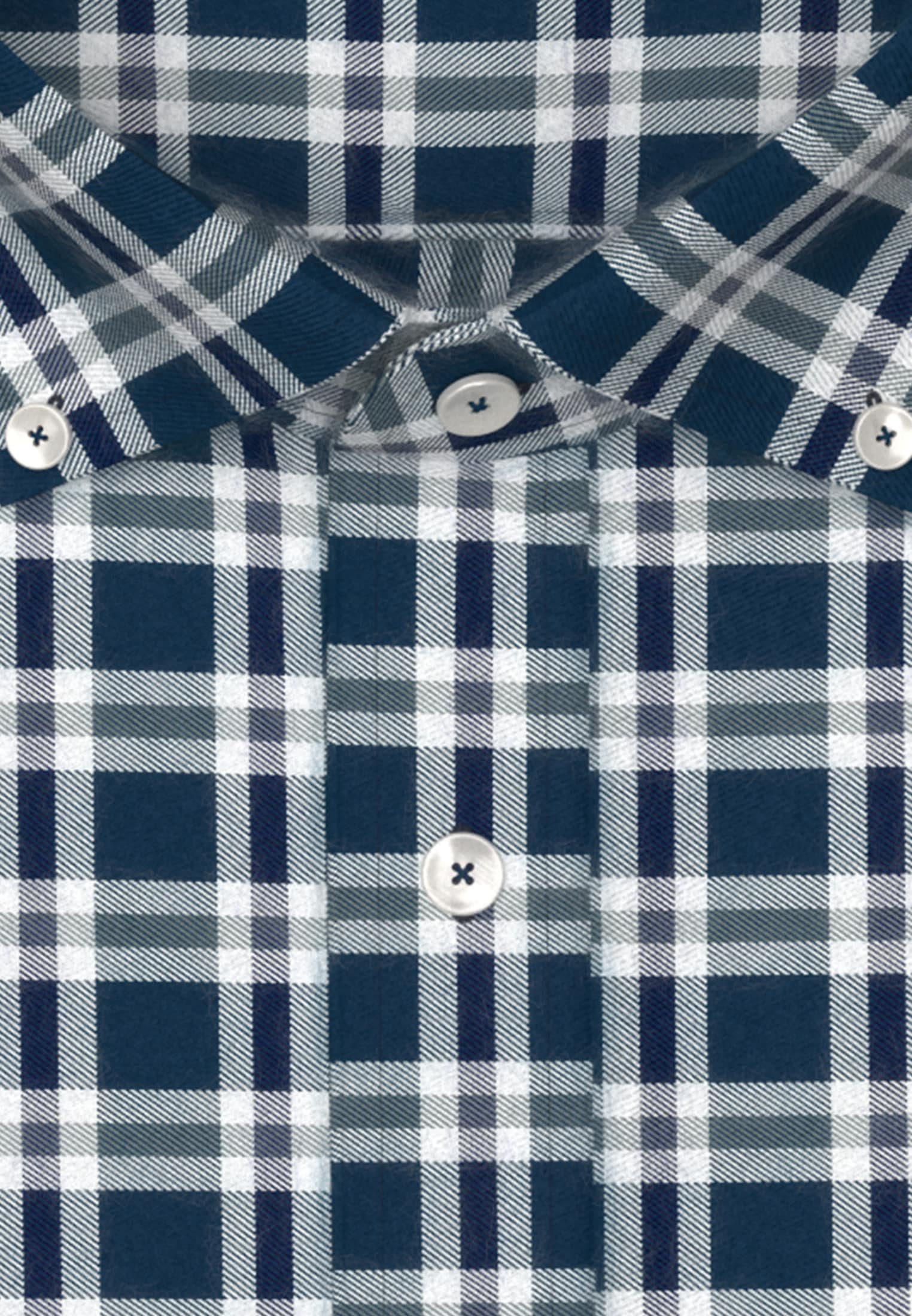 seidensticker Flanellhemd »Shaped«, Shaped Langarm Button-Down-Kragen Karo