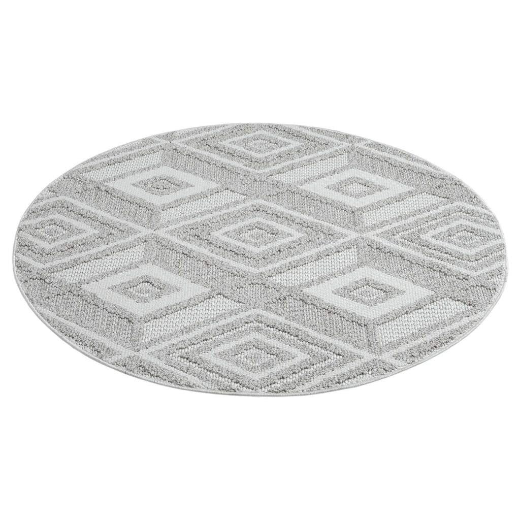Carpet City Teppich »LINDO 8875«, rund, 11 mm Höhe, Kurzflor, Hochtief-Muster/ 3D-Effekt, Boho-Stil, Wohnzimmer