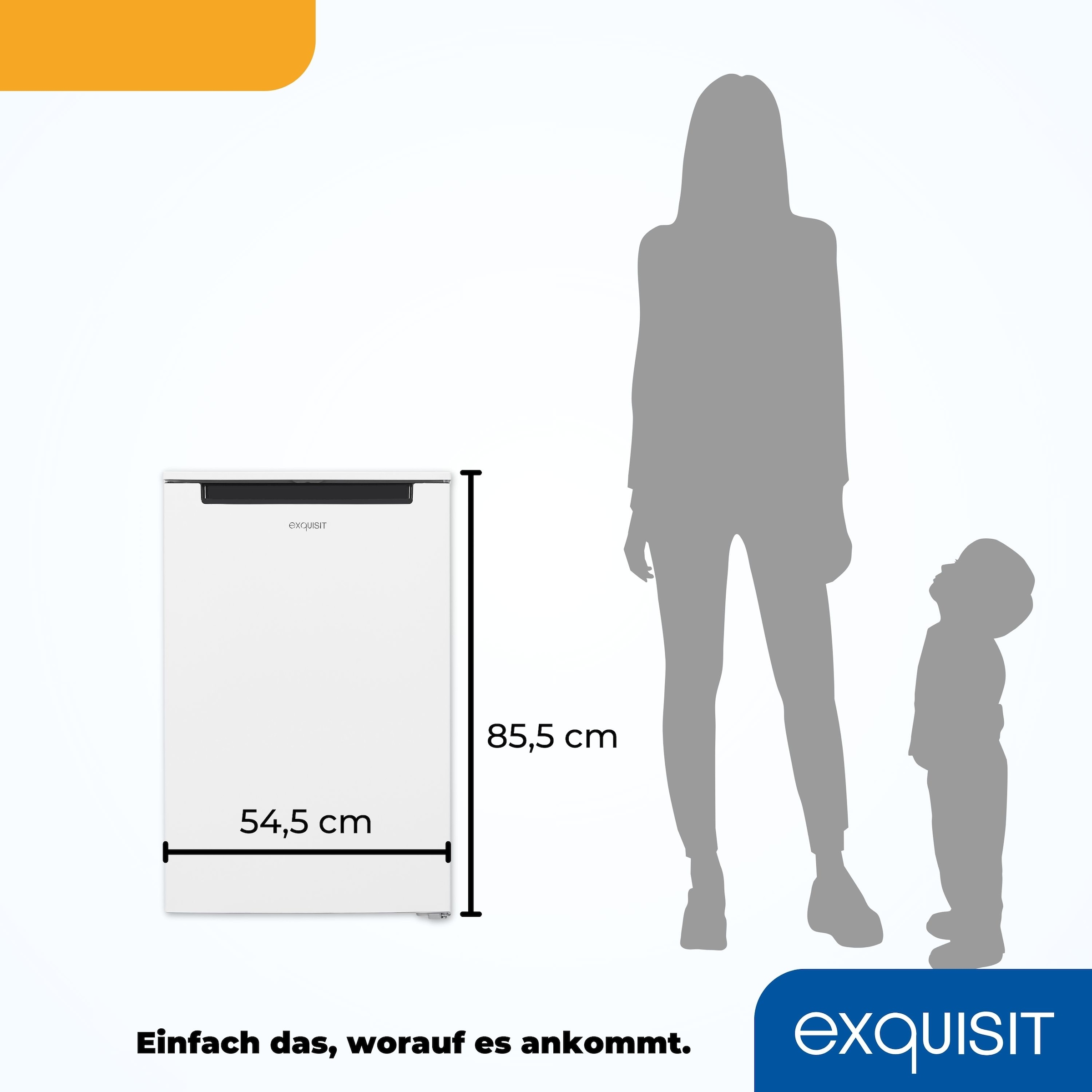 exquisit Gefrierschrank »GS81-040D weiss«, 85 cm hoch, 55 cm breit, 87 Liter Nutzinhalt, Flexibler Türanschlag, 4 Sterne Gefrieren