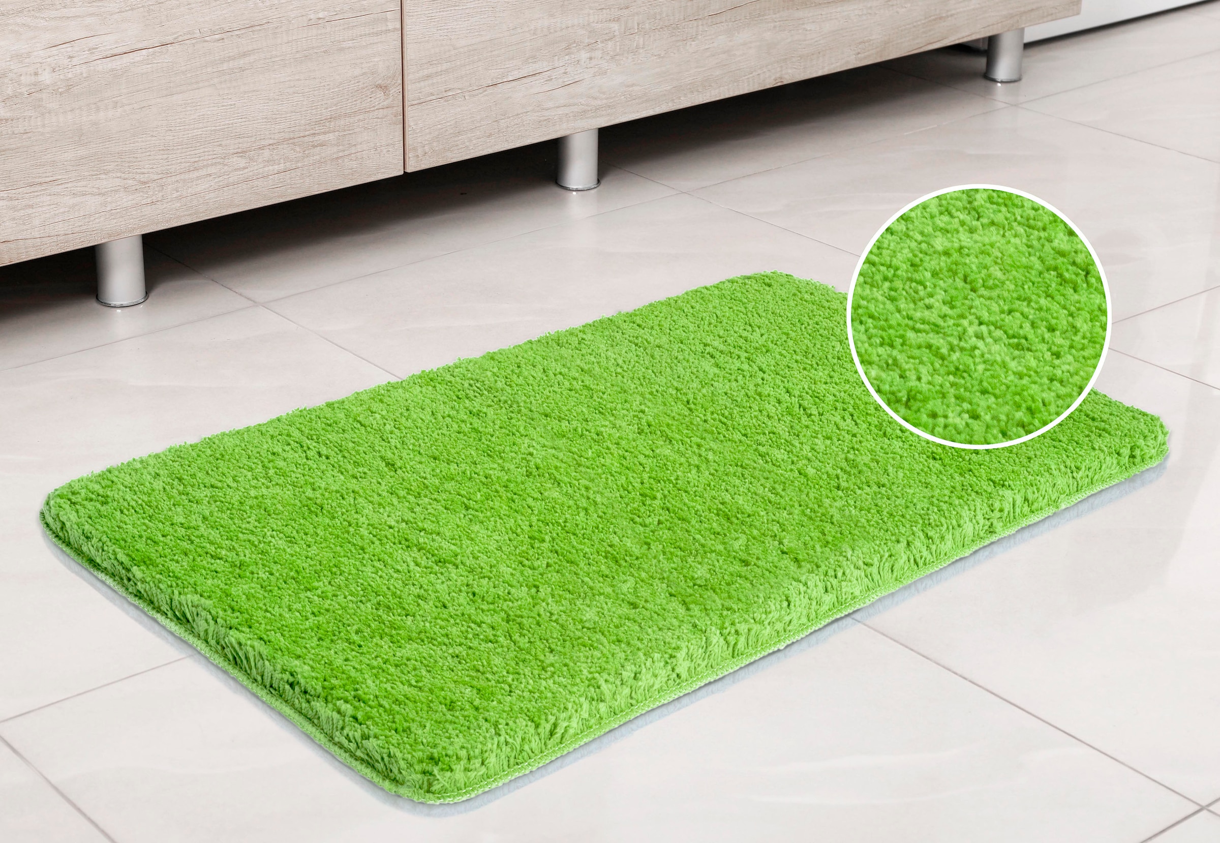 my home Badematte »Sanremo, Badvorleger, Badezimmer Teppich, sehr weich« Höhe 30 mm rutschhemmend beschichtet fußbodenheizungsgeeignet | schnell trocknend Badteppich, unifarben, rechteckig, rund & als 3-tlg. Set erhältlich