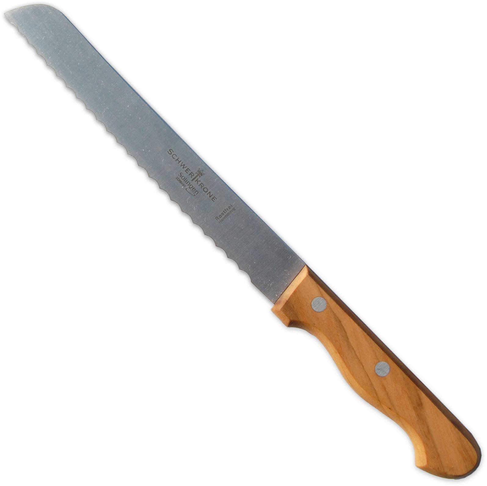 Olivenholz-erleben Brotmesser »mit Edelstahlklinge und Olivenholzgriff«, (1 tlg.), Wellenschliff, rostfreie Edelstahlklinge, Olivenholzgriff