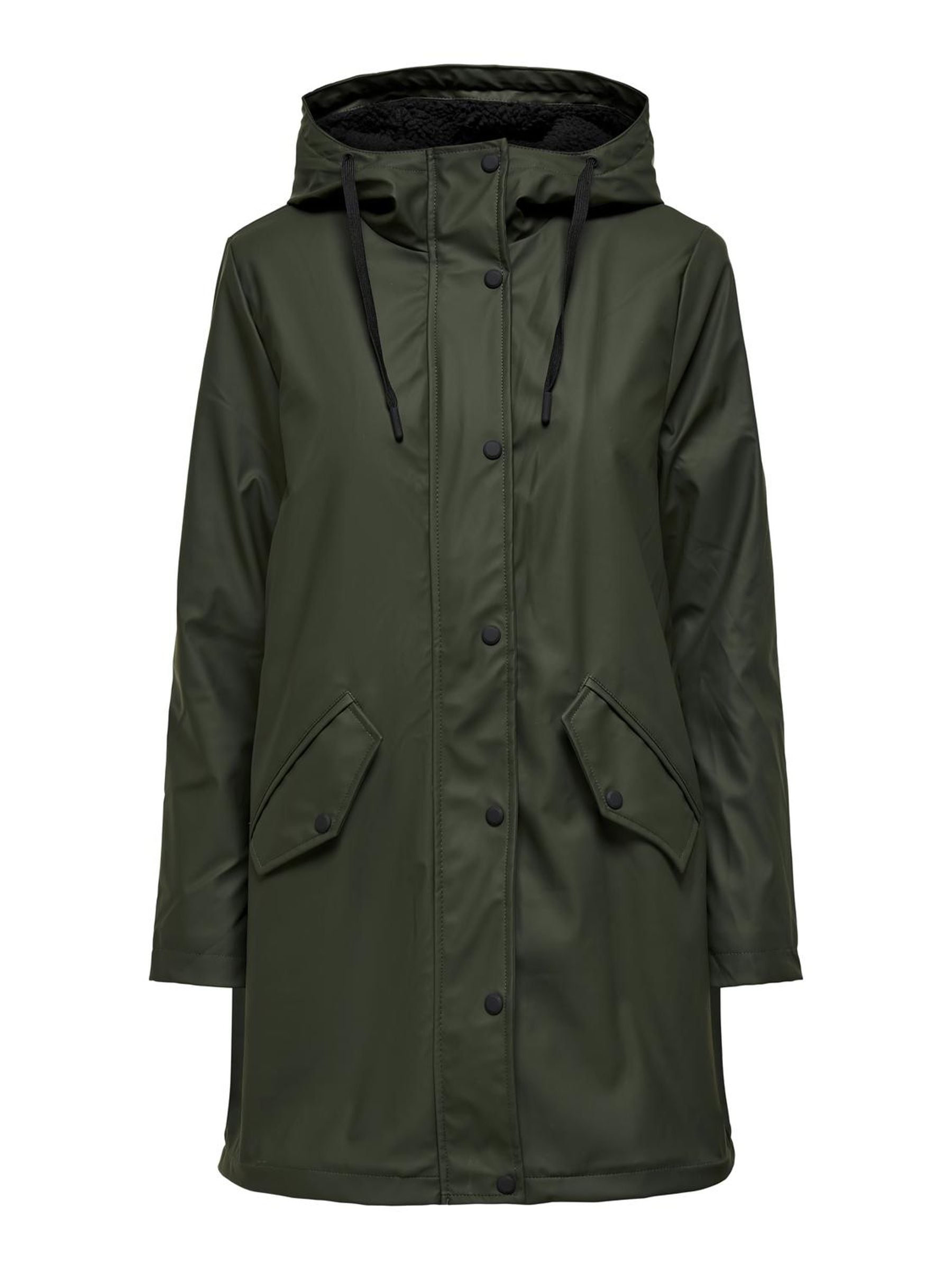 ONLY Funktionsmantel »ONLSALLY RAINCOAT OTW NOOS«, mit Kapuze und Teddyplüschfutter