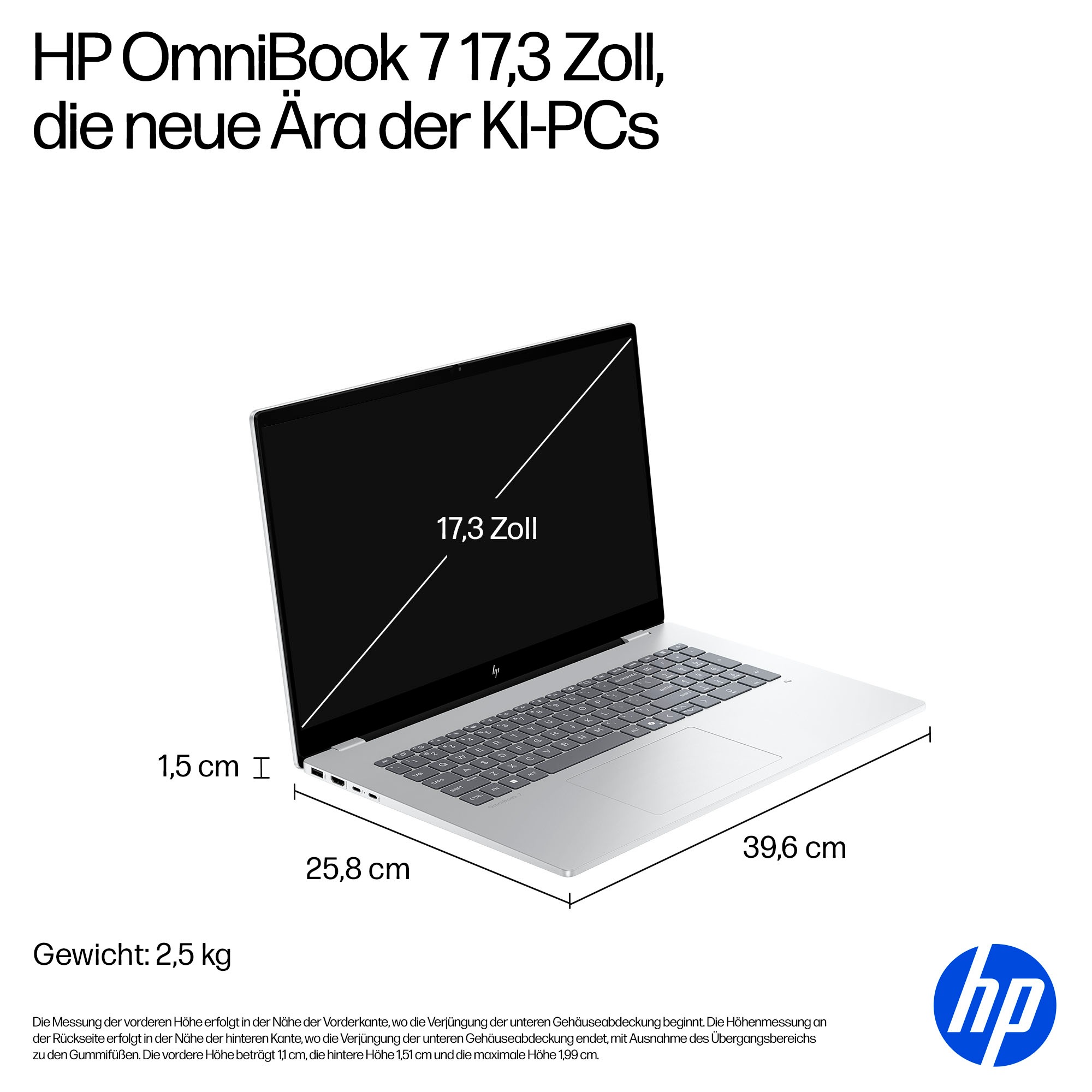 HP Notebook »OmniBook 7 NGAI 17-dc0550ng« 43,9 cm / 17,3 ″ Intel Core Ultra 5 ARC 130V 512 GB SSD