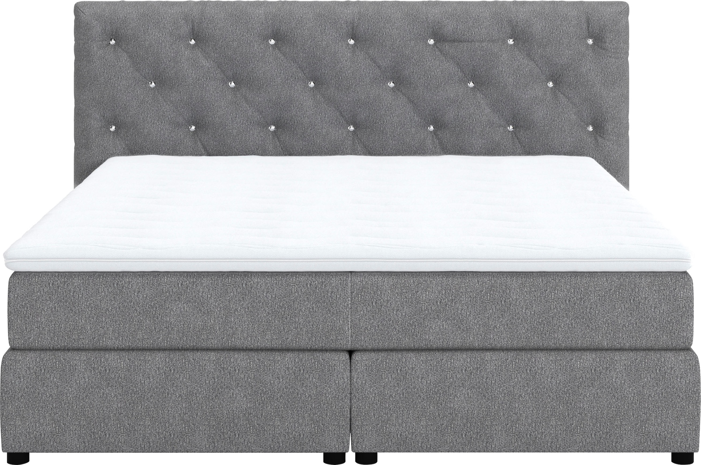 COTTA Boxspringbett »Castle« mit Strasssteinen im Kopfteil, inkl. Topper