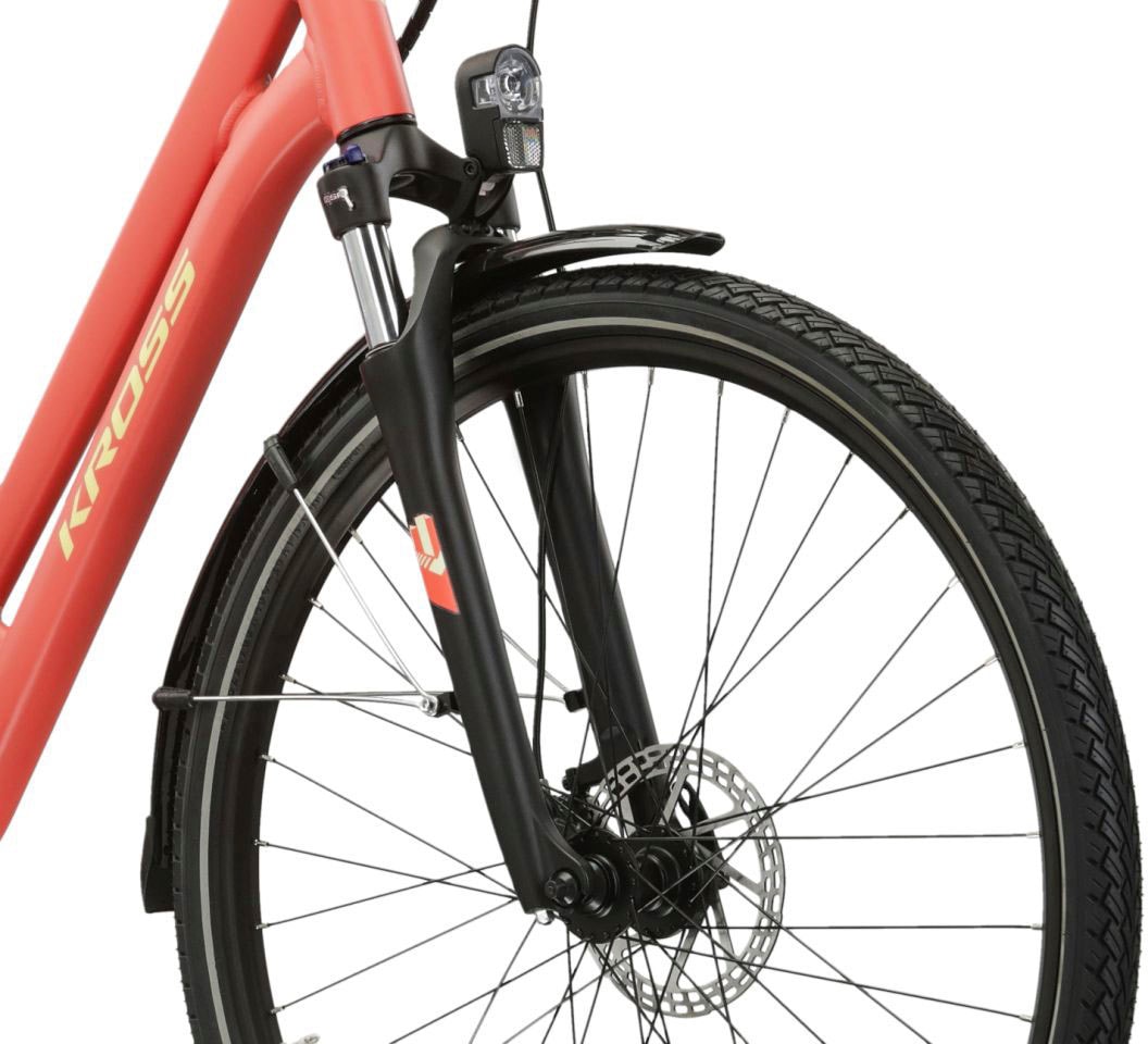 Kross E-Bike »E-Citybike Sentio Hybrid 2.0 28 Zoll orange«, 9 Gang, Shimano, Alivio T4000, Heckmotor 250 W, Pedelec, Elektrofahrrad für Damen und Herren