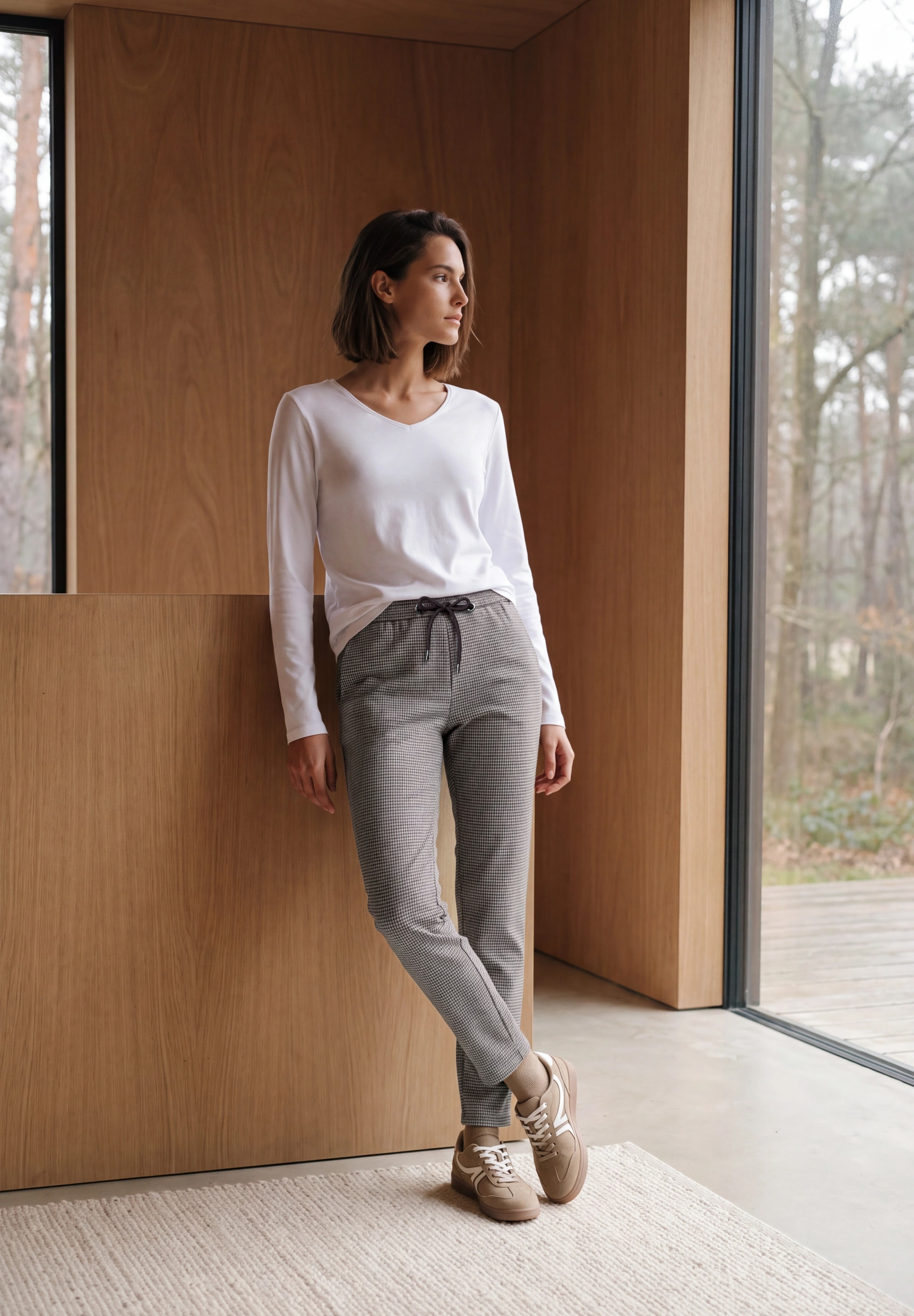 Cecil Stoffhose »Style Tracey«  Slim Leg Hose mit Houndstooth-Muster
