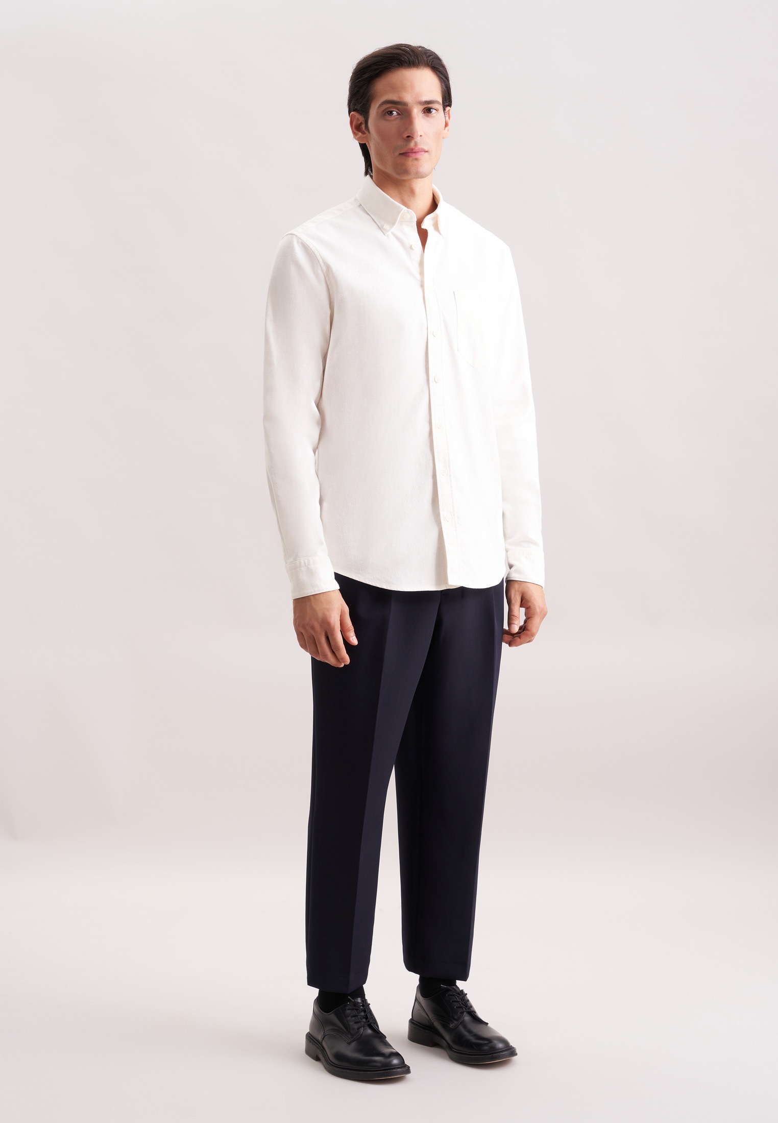 seidensticker Flanellhemd Regular 1/1 Button-Down-Kragen Uni