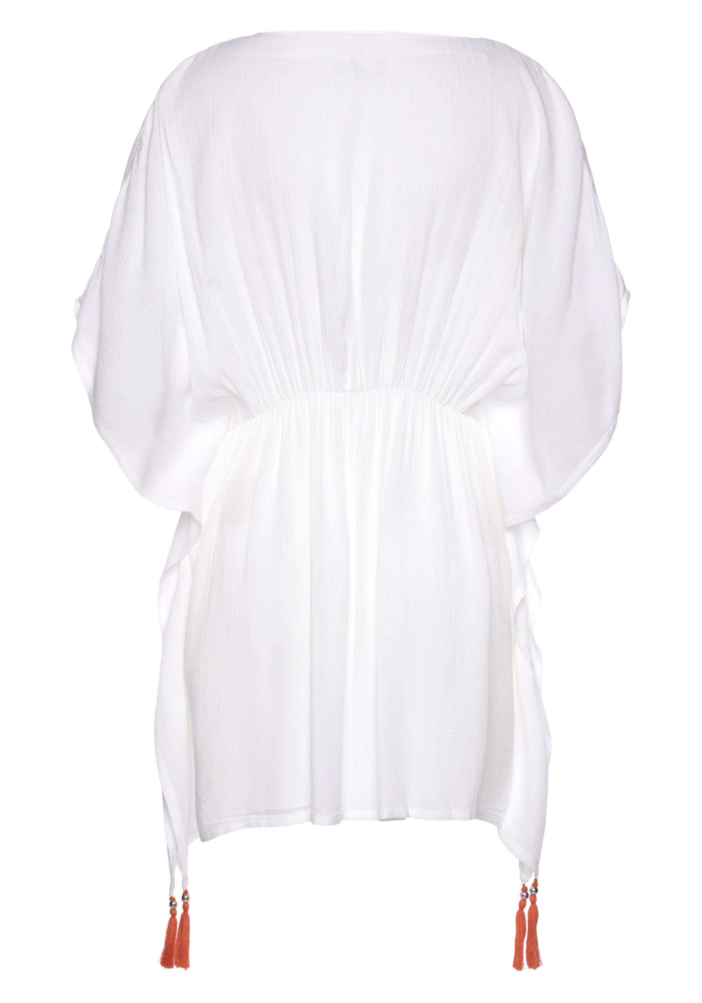♕ gekreppter Tunika, transparent Blusenkleid, aus LASCANA Strandmode, Viskose, bei