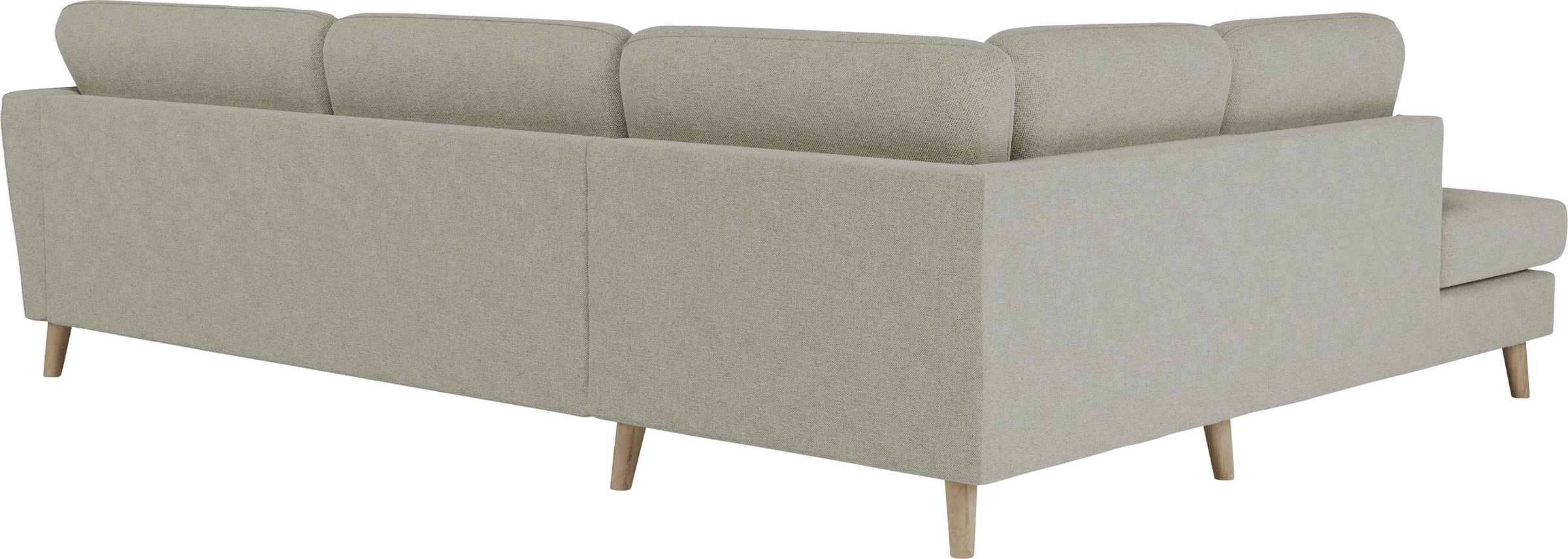 Home affaire Ecksofa »MARSEILLE 278/202 cm, L-Form, Ottom. rechts/links, verschiedene Bezüge«, Massivholzbeine Eiche, Landhausstil, Wellenunterfederung