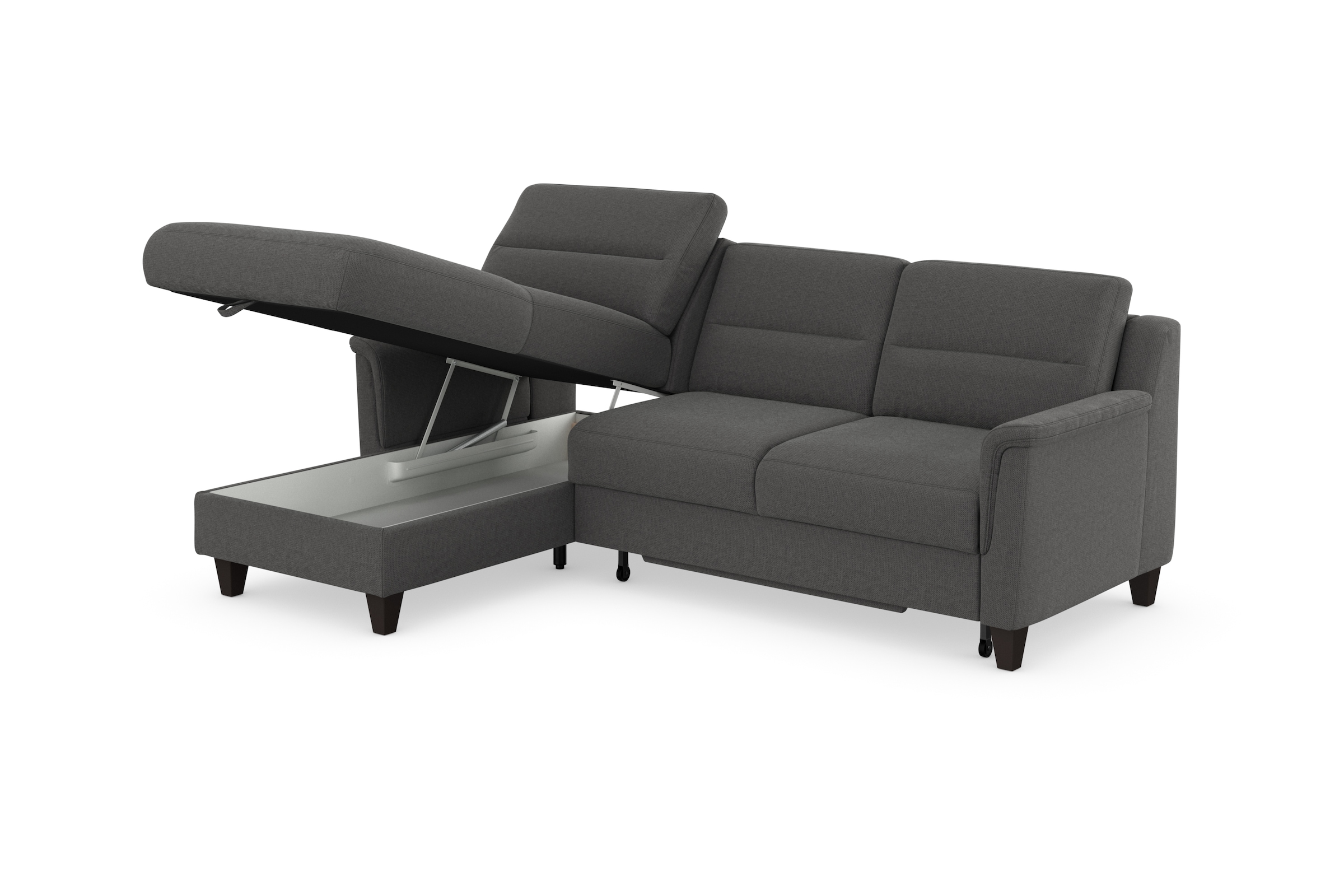 sit&more Ecksofa »Farö L-Form«, inklusive Federkern, wahlweise mit Bettfunktion und Bettkasten