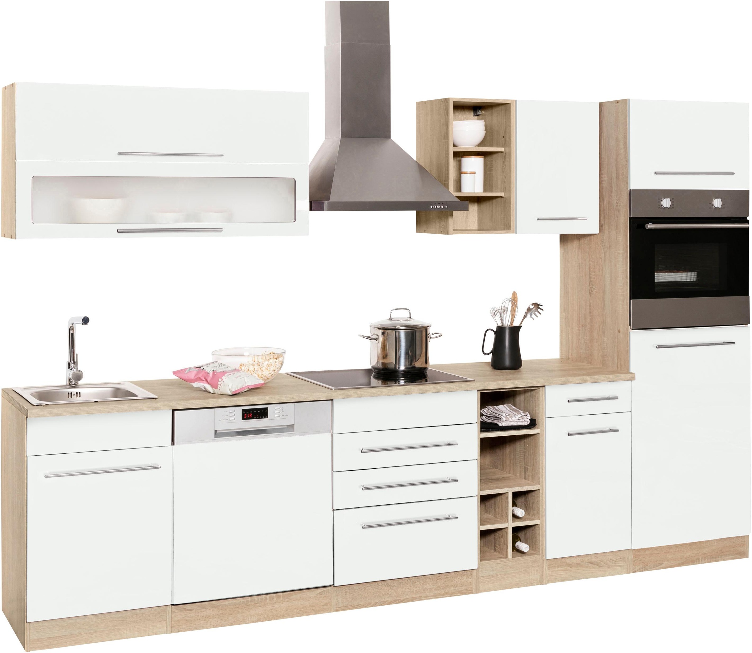 KOCHSTATION Küchenzeile »KS-Eton«, mit E-Geräten, Breite 300 cm