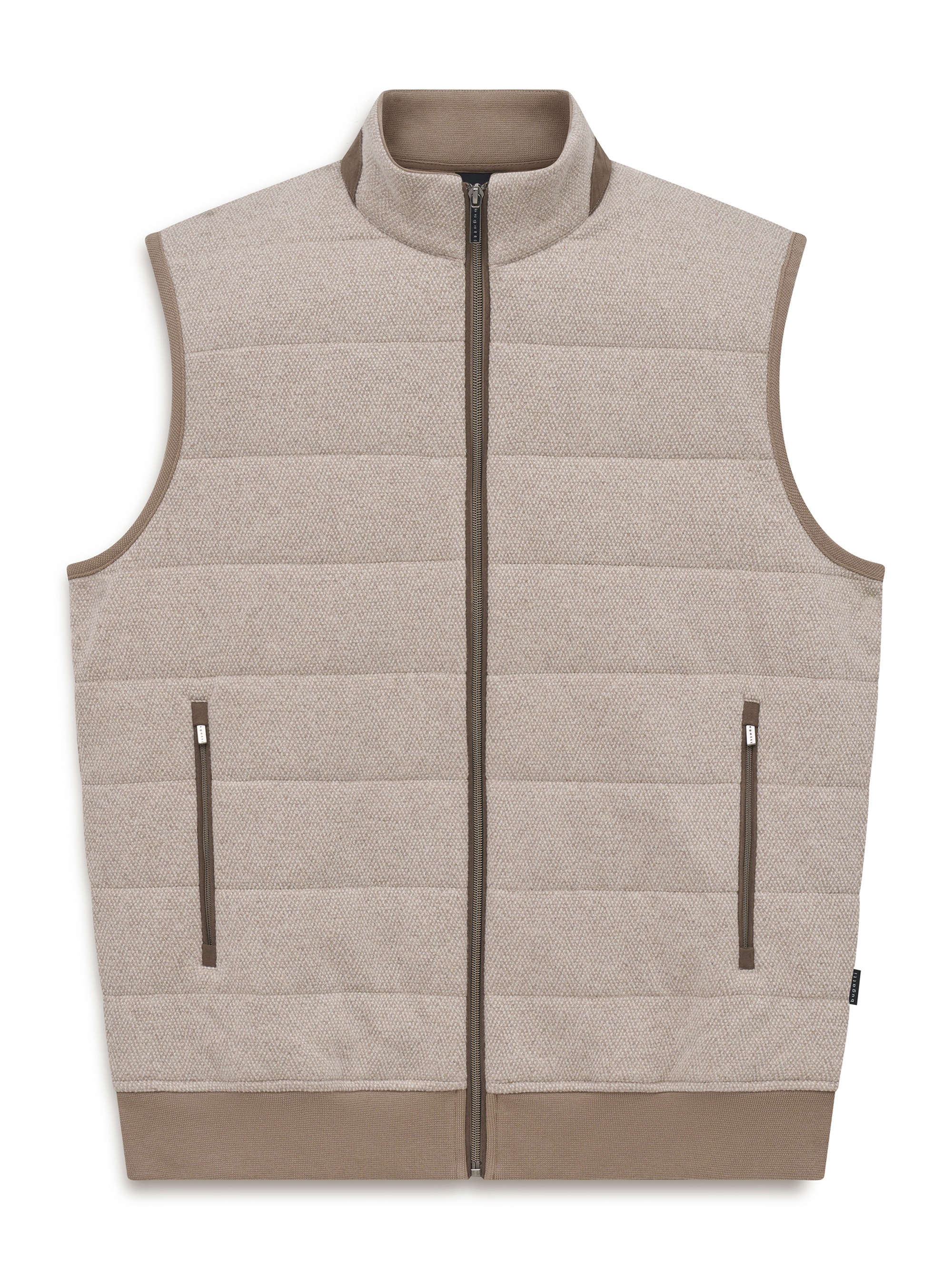 bugatti Strickweste »Regular Fit« Regular Fit Baumwolle Jacquard Stehkragen